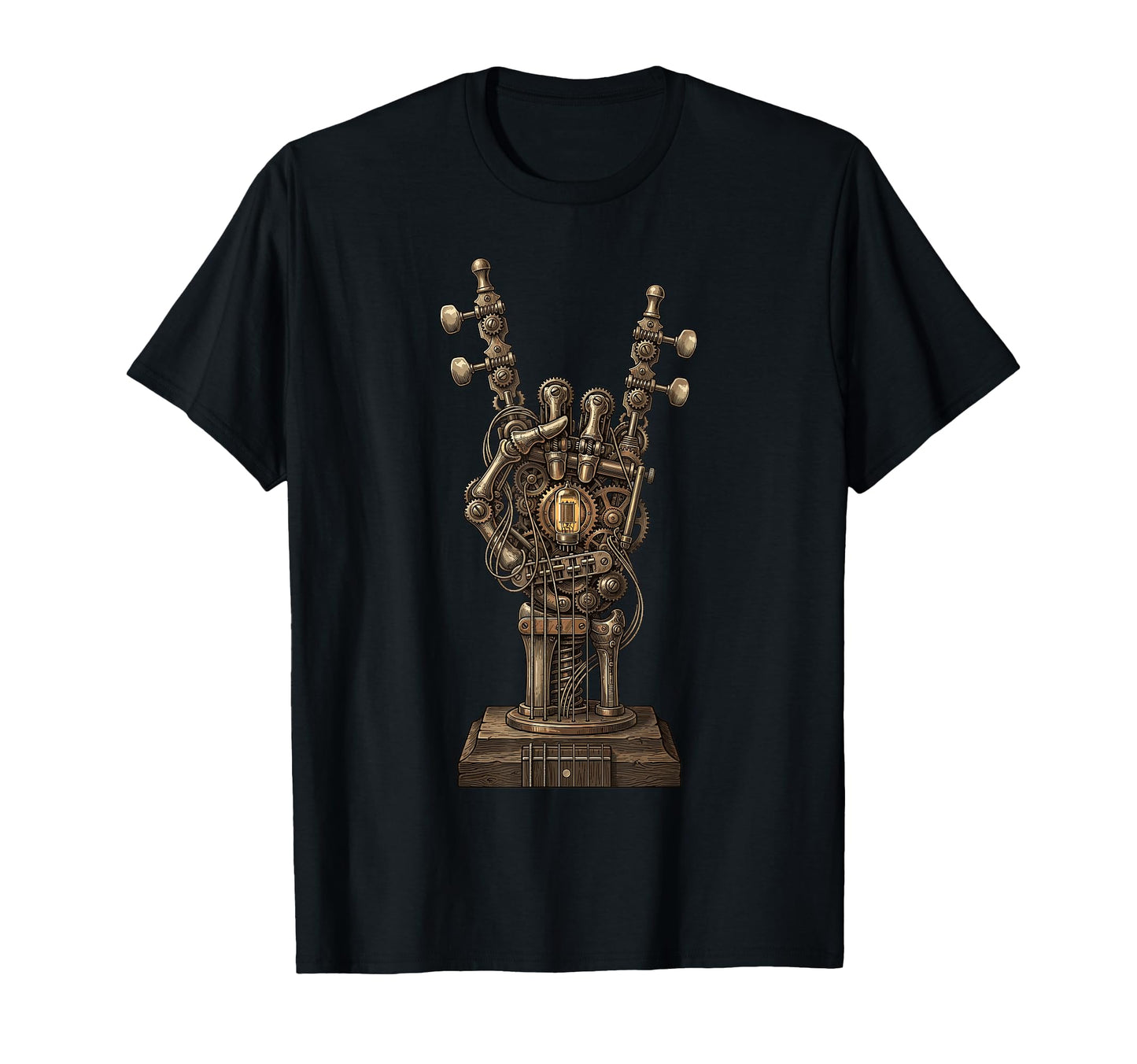 Steampunk Skeleton Hand Rock Guitarist T-Shirt - Unique Graphic Men Women - T-Shirt, Sweatshirt, Hoodie