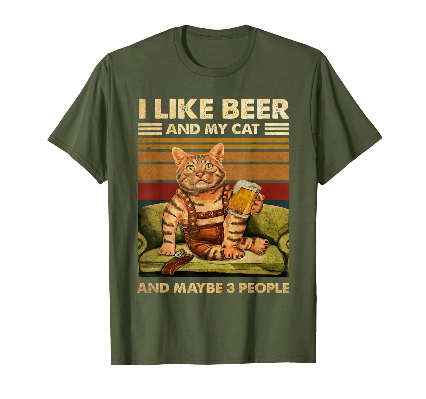 I Like Beer And My Cat And Maybe 3 T-Shirt - Unique Graphic for Adults - T-Shirt, Sweatshirt, Hoodie