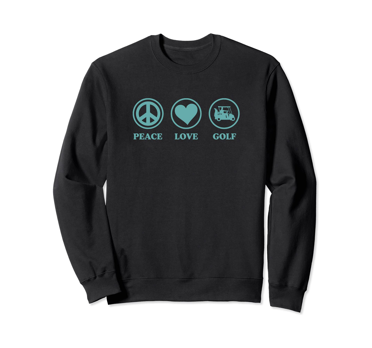 Peace Love Golf Peace Sign Heart Sweatshirt - Aesthetic Graphic for Adults - T-Shirt, Sweatshirt, Hoodie