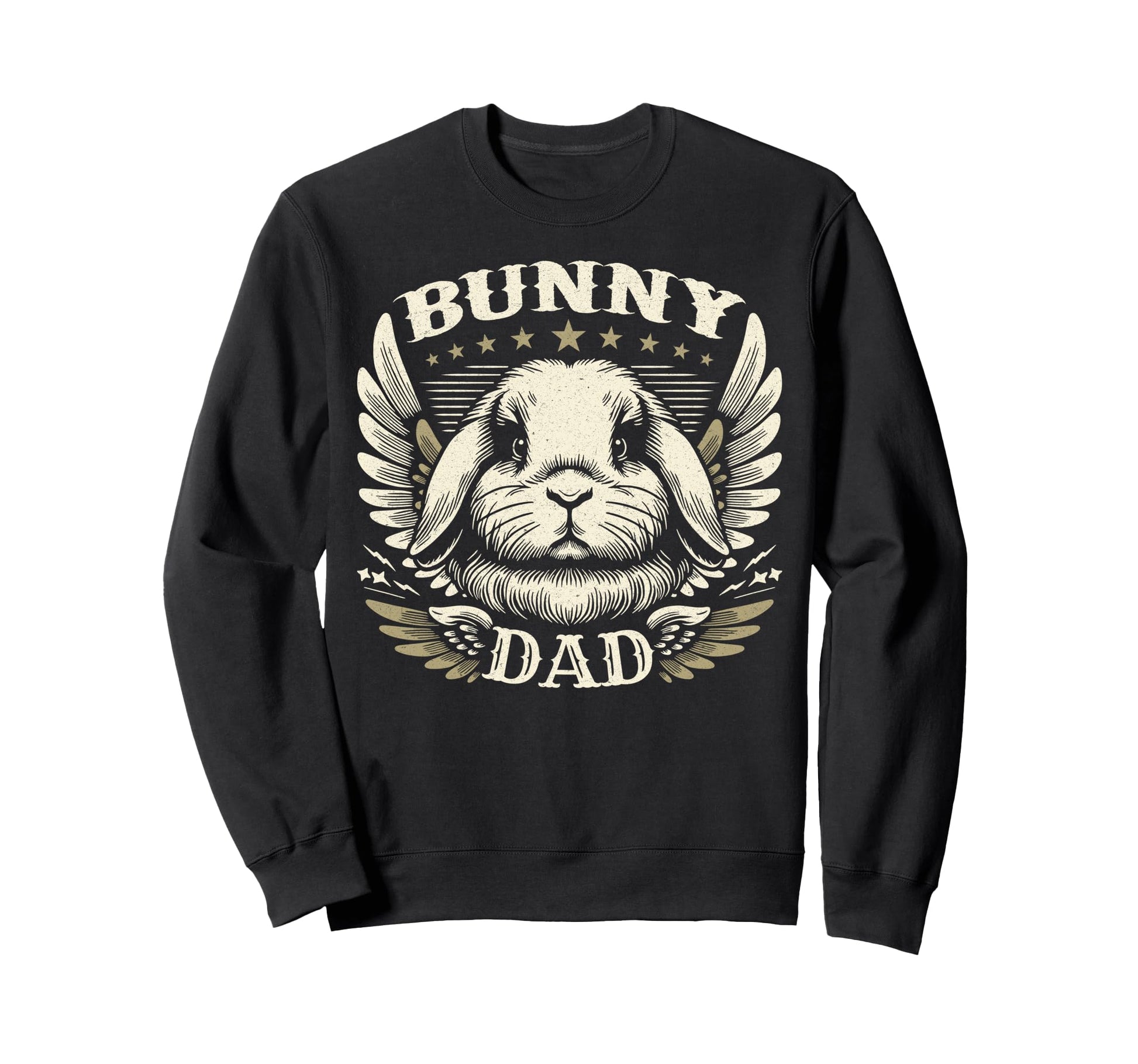 Bunny Dad Holland Lop Rabbit Biker Sweatshirt - Aesthetic Graphic Unisex - T-Shirt, Sweatshirt, Hoodie