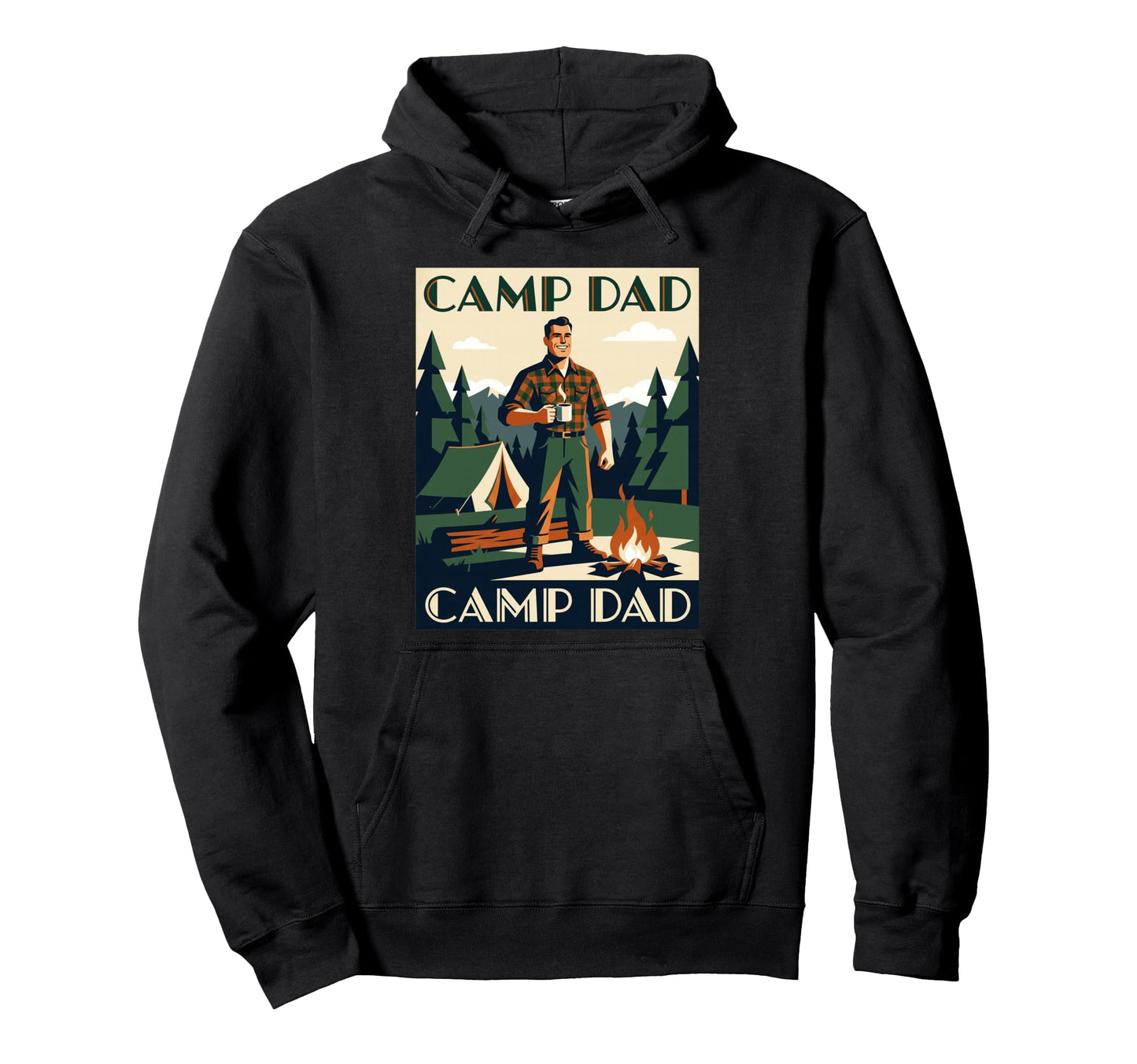 Camp Dad Mountain Camping Coffee Hoodie - Streetwear Style Unisex - T-Shirt, Sweatshirt, Hoodie