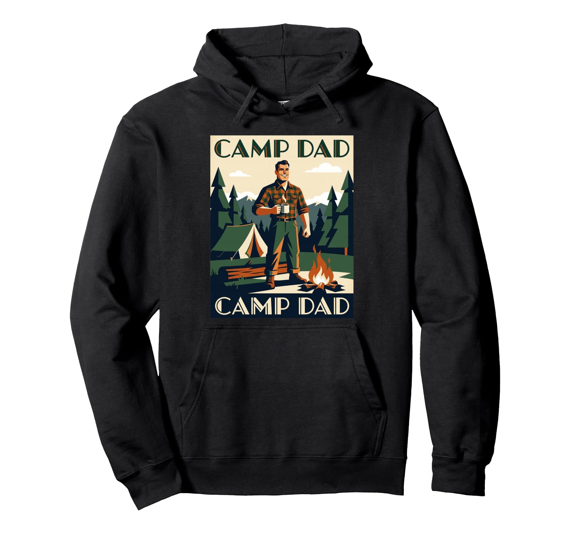 Camp Dad Mountain Camping Coffee Hoodie - Streetwear Style Unisex - T-Shirt, Sweatshirt, Hoodie