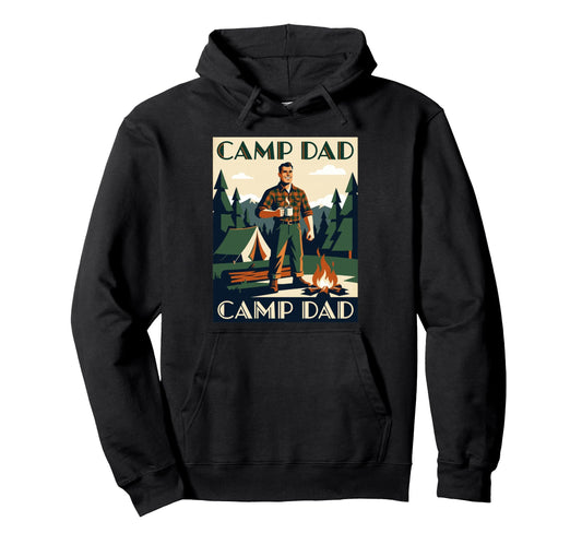Camp Dad Mountain Camping Coffee Hoodie - Streetwear Style Unisex - T-Shirt, Sweatshirt, Hoodie