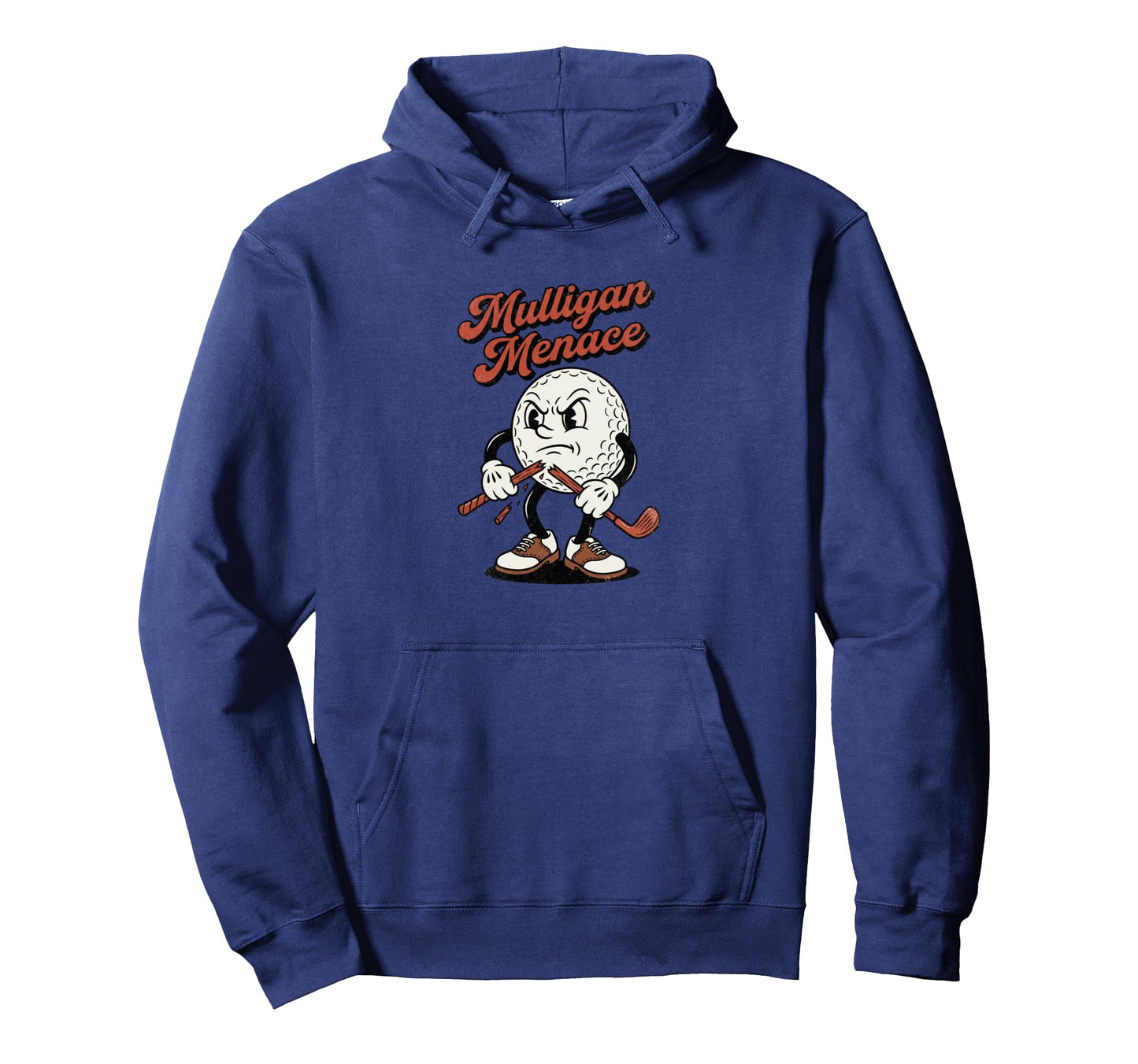 Mulligan Menace Angry Golf Ball Funny Hoodie - Minimalist Print for Adults - T-Shirt, Sweatshirt, Hoodie
