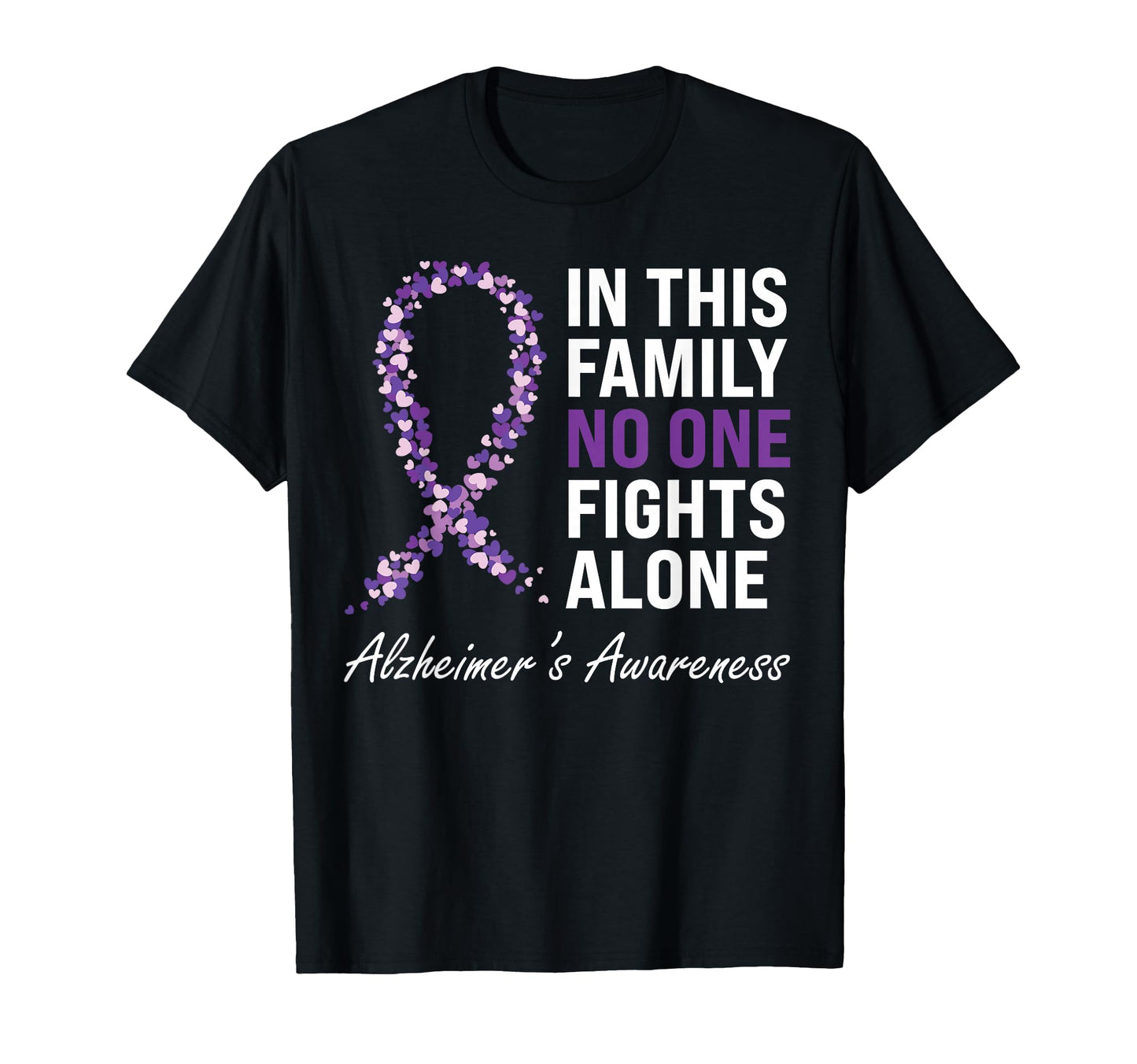 Alzheimers Awareness Purple Ribbon T-Shirt - Unique Graphic Unisex - T-Shirt, Sweatshirt, Hoodie