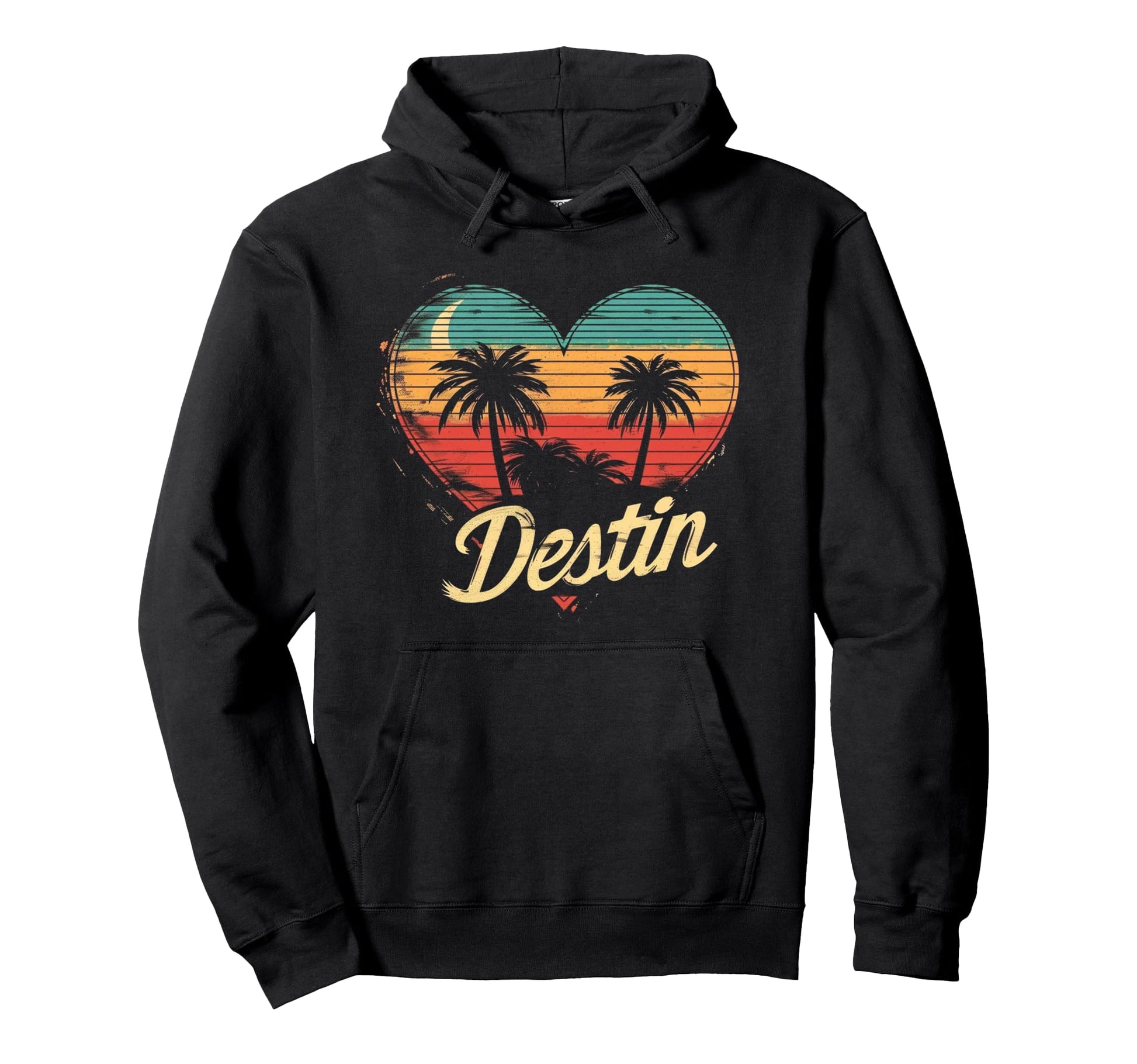 Destin Florida Heart Love Mothers Day Hoodie - Minimalist Print Men Women - T-Shirt, Sweatshirt, Hoodie