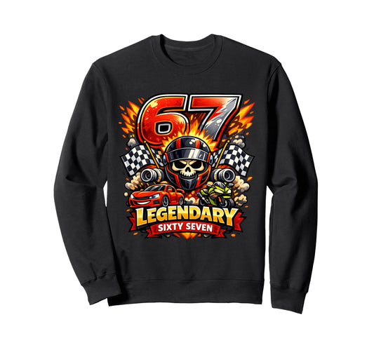 67Th Birthday Racing Car Motorcycle Sweatshirt - Unique Graphic Men Women - T-Shirt, Sweatshirt, Hoodie