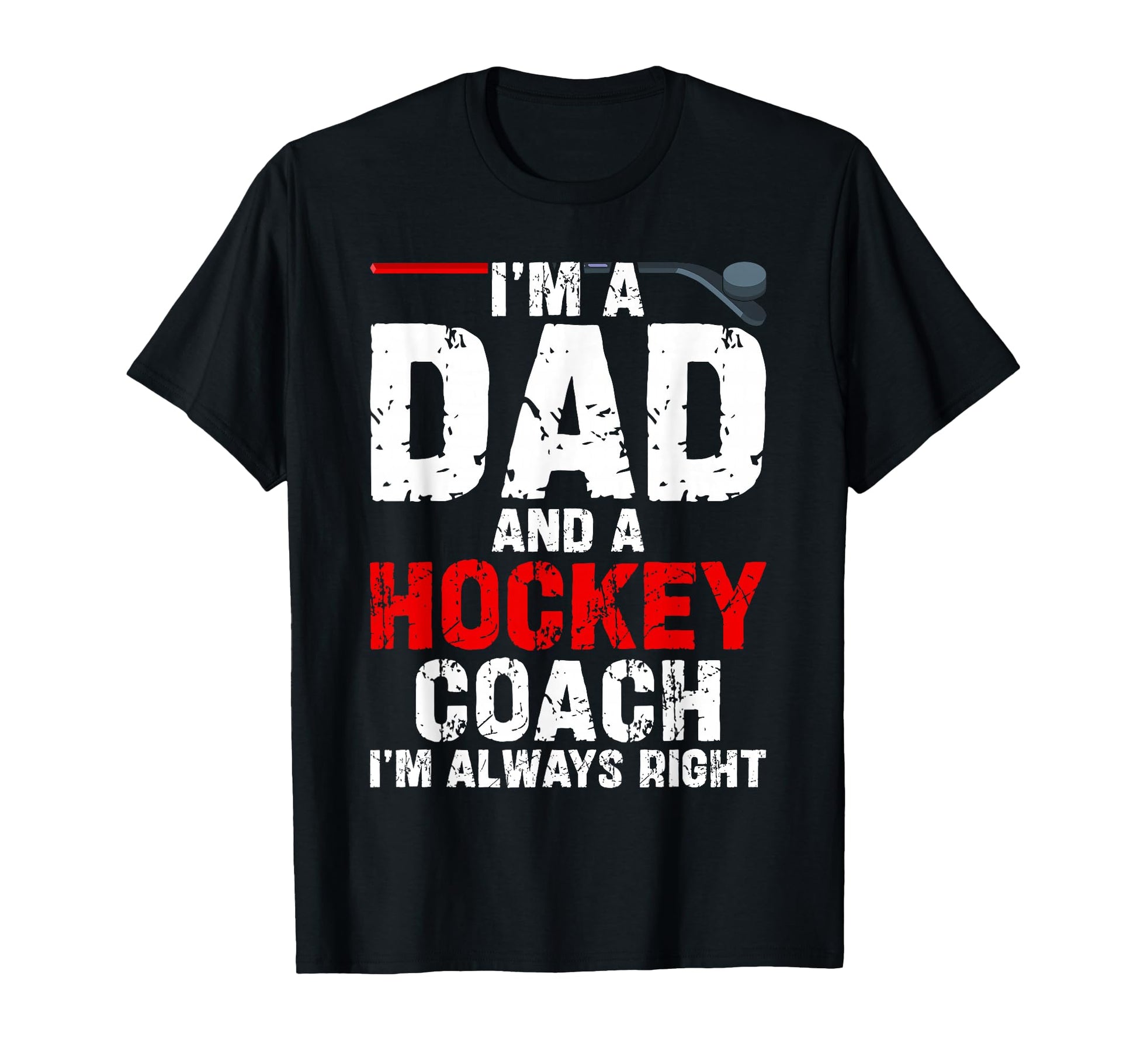 Dad Hockey Coach Fathers Day From T-Shirt - Minimalist Print Unisex - T-Shirt, Sweatshirt, Hoodie