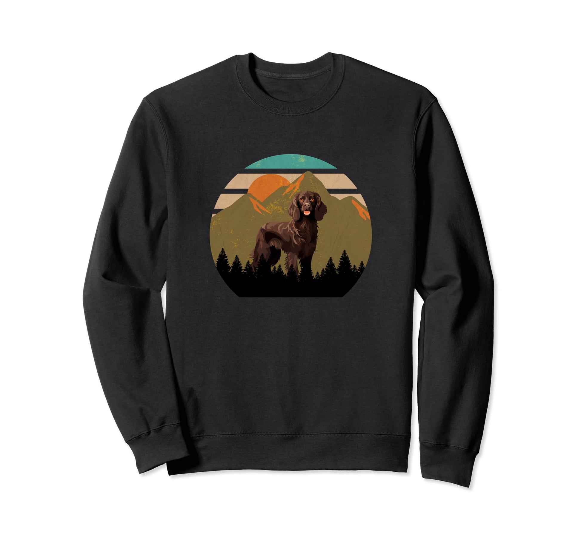 Boykin Dog Sunset Distressed Hiking Sweatshirt - Fun Novelty Design Unisex - T-Shirt, Sweatshirt, Hoodie