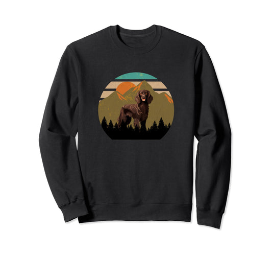 Boykin Dog Sunset Distressed Hiking Sweatshirt - Fun Novelty Design Unisex - T-Shirt, Sweatshirt, Hoodie