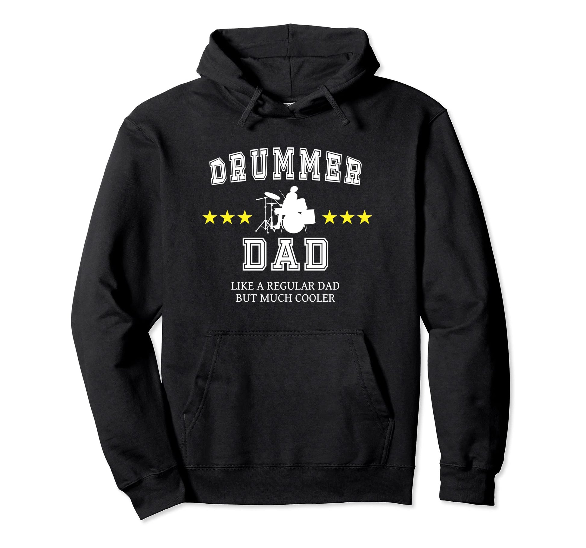 Drummer Dad Motif Funny Regular Dad Hoodie - Minimalist Print for Adults - T-Shirt, Sweatshirt, Hoodie