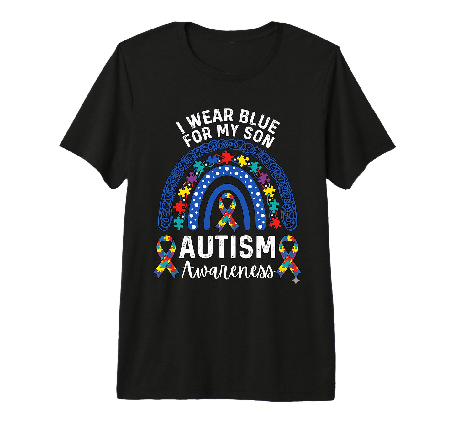 I Wear Blue My Son Autism T-Shirt - Fun Novelty Design for Adults - T-Shirt, Sweatshirt, Hoodie
