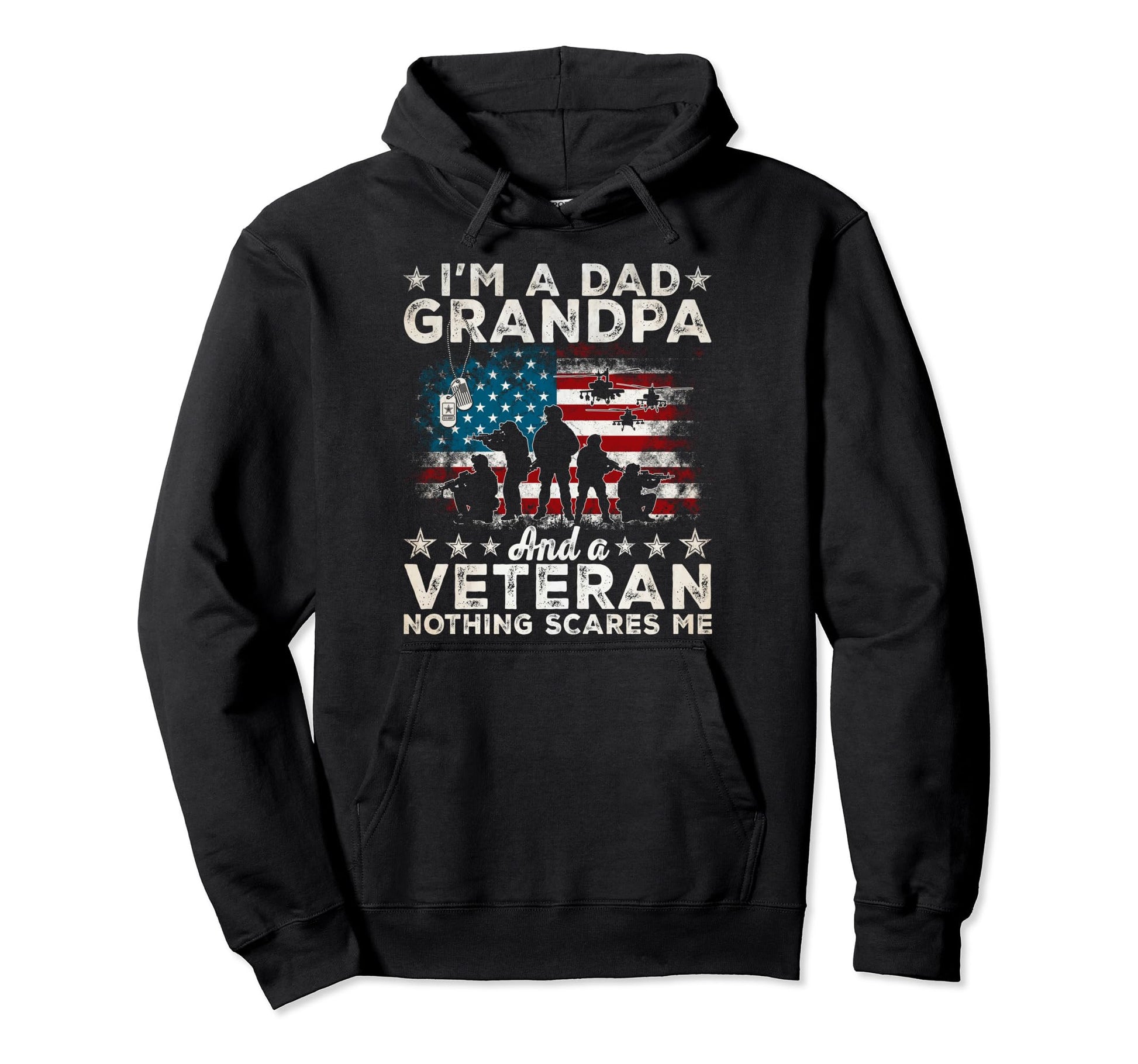 Im Dad Grandpa And Veteran Funny Papa Hoodie - Minimalist Print for Adults - T-Shirt, Sweatshirt, Hoodie
