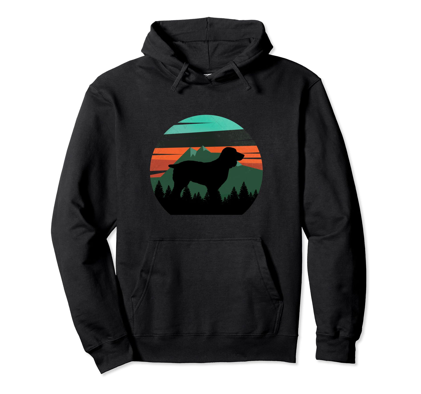 Boykin Dog Sunset Distressed Hiking Gift Hoodie - Aesthetic Graphic Unisex - T-Shirt, Sweatshirt, Hoodie