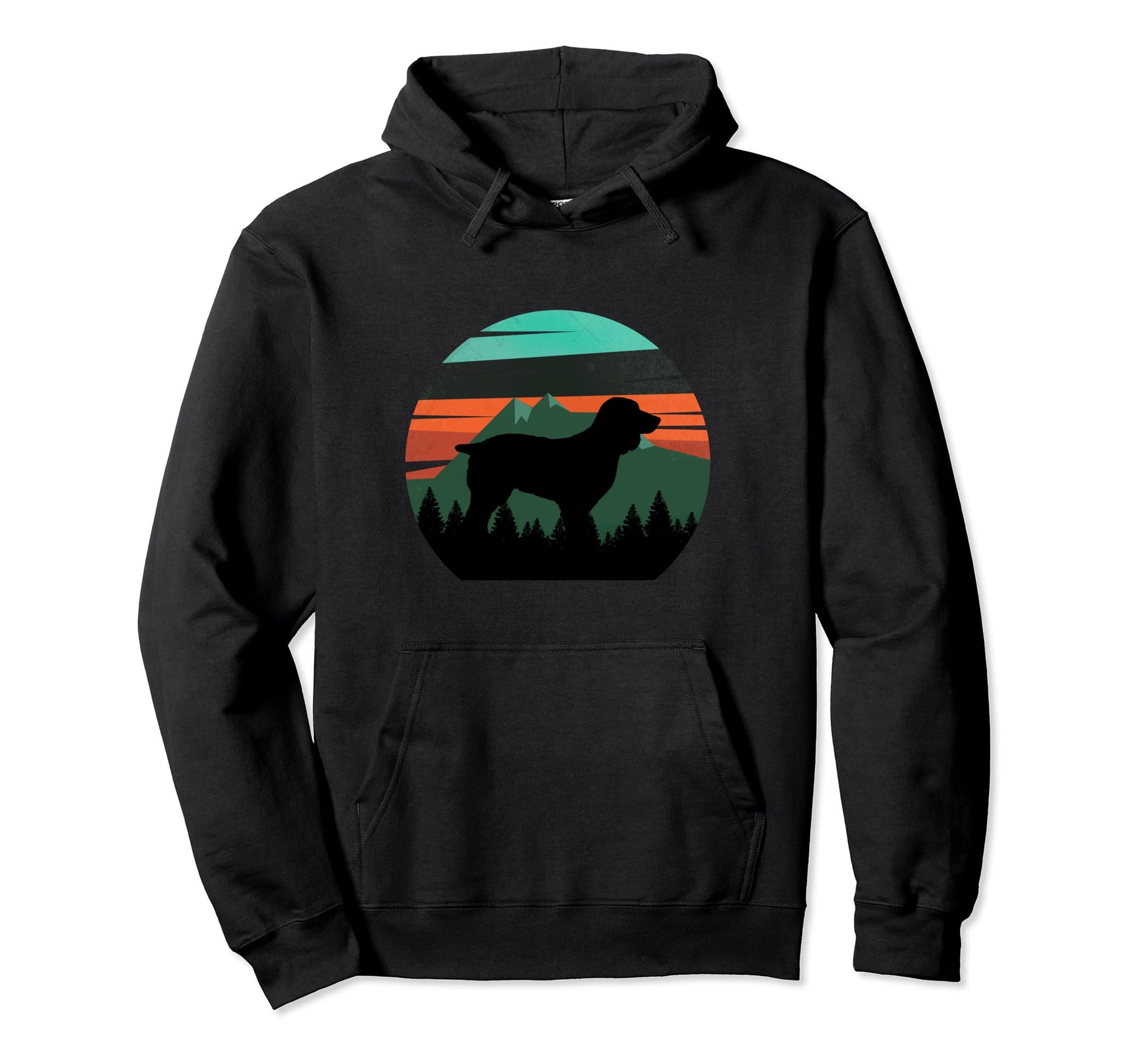 Boykin Dog Sunset Distressed Hiking Gift Hoodie - Aesthetic Graphic Unisex - T-Shirt, Sweatshirt, Hoodie