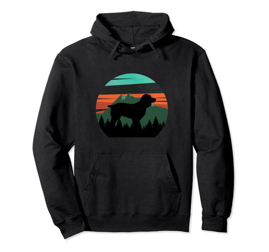 Boykin Dog Sunset Distressed Hiking Gift Hoodie - Aesthetic Graphic Unisex - T-Shirt, Sweatshirt, Hoodie