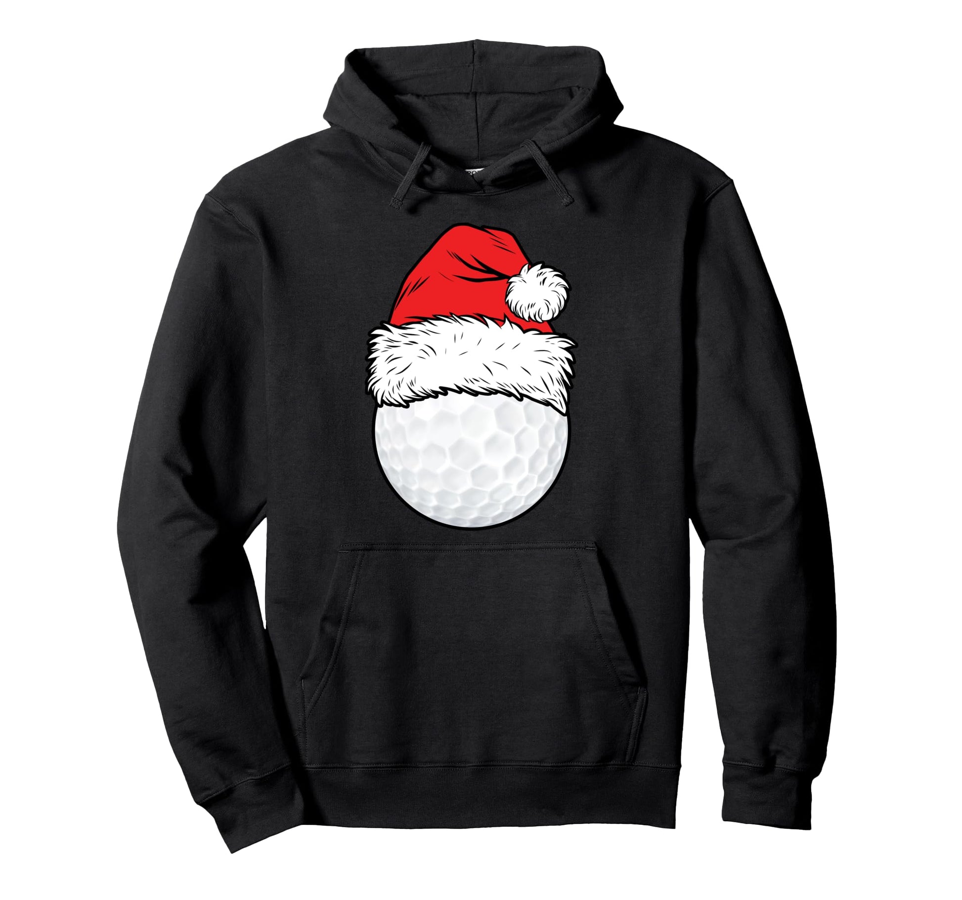 Golf Ball Santa Hat Matching Family Hoodie - Aesthetic Graphic Men Women - T-Shirt, Sweatshirt, Hoodie