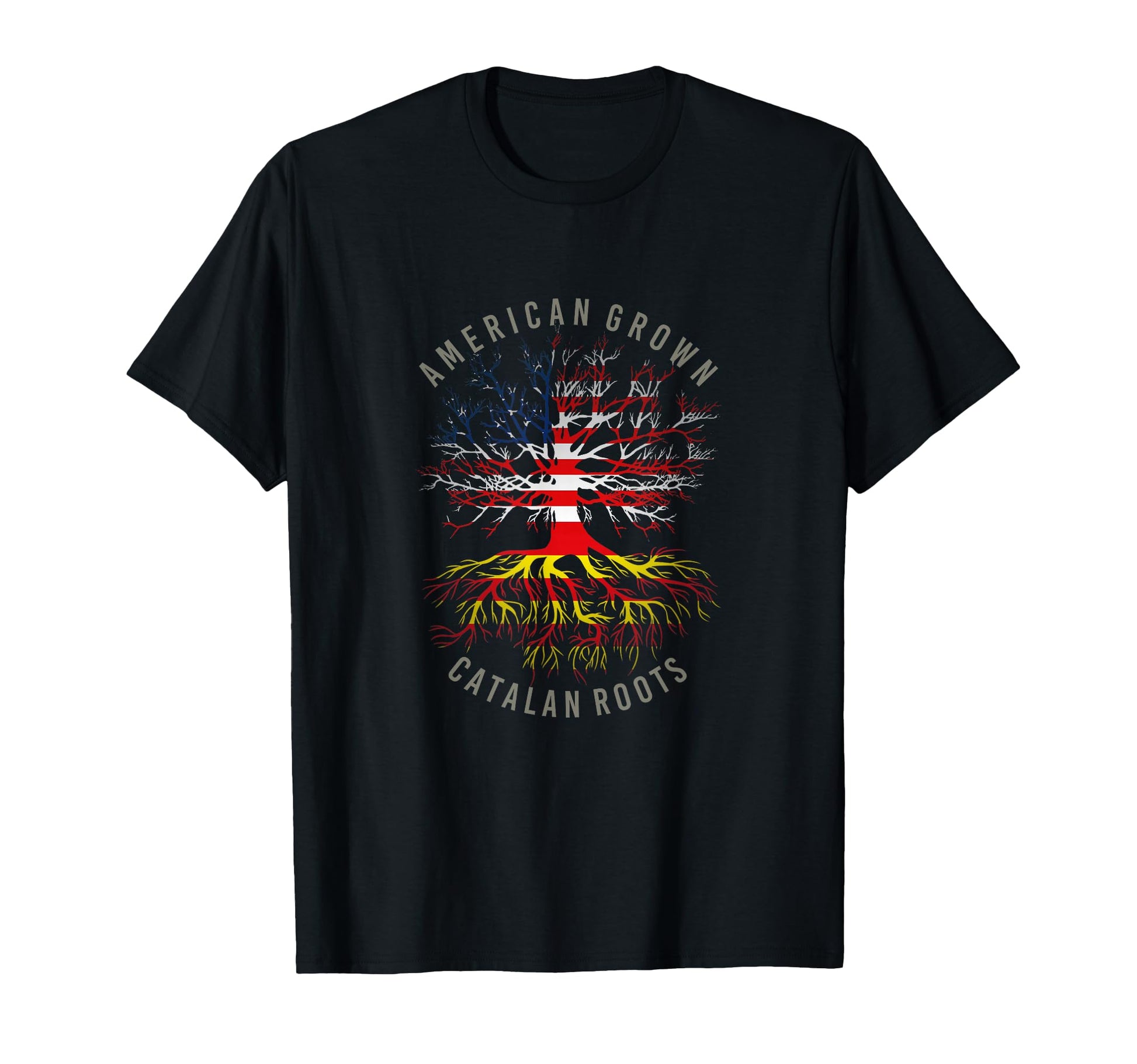 American Grown Catalan Roots Usa T-Shirt - Custom Art Print Men Women - T-Shirt, Sweatshirt, Hoodie