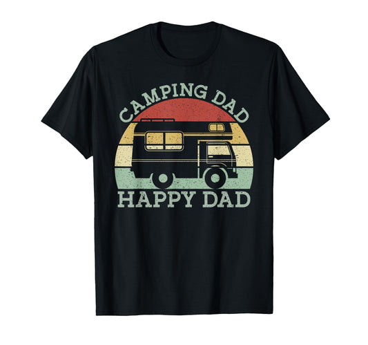 Camping Dad Happy Dad Motorhome T-Shirt - Custom Art Print for Adults - T-Shirt, Sweatshirt, Hoodie