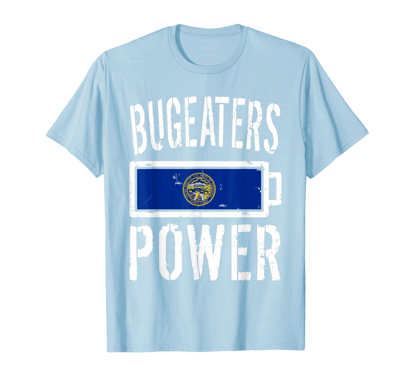 Nebraska Flag Bugeaters Power Battery T-Shirt - Minimalist Print Men Women - T-Shirt, Sweatshirt, Hoodie