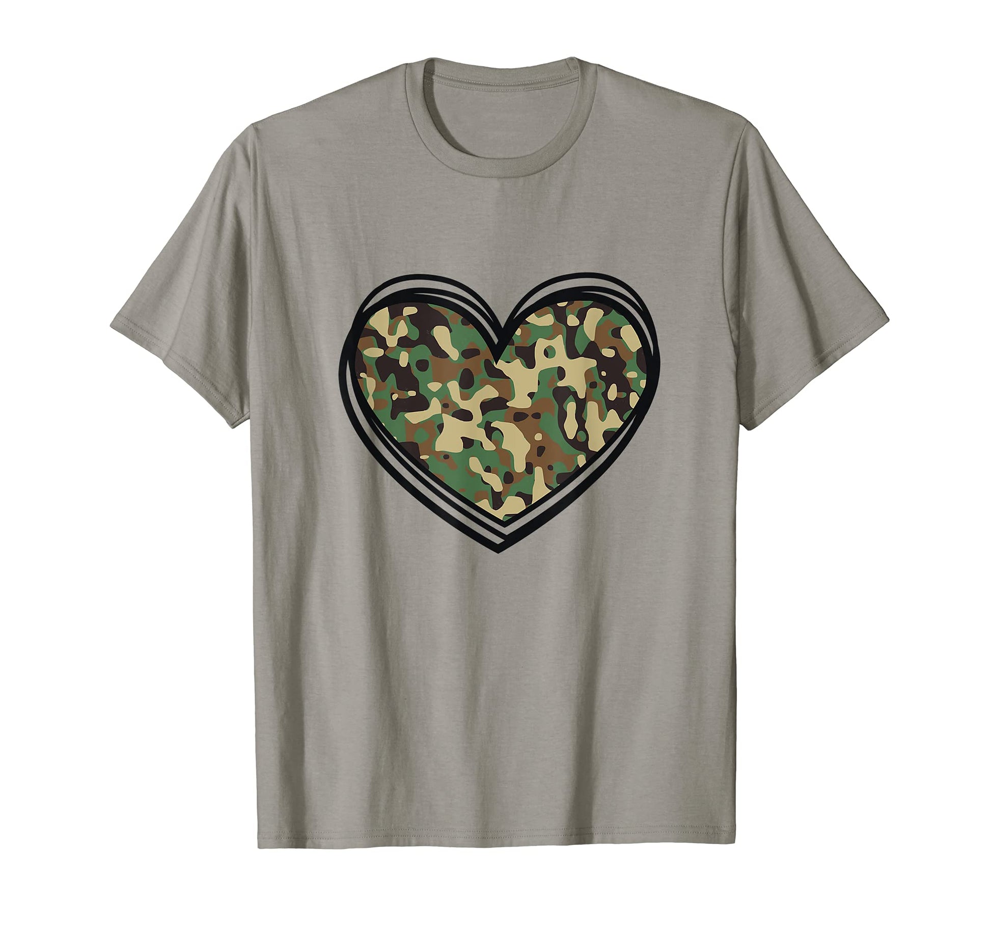 Camo Heart Camouflage Military Tactical T-Shirt - Unique Graphic Men Women - T-Shirt, Sweatshirt, Hoodie