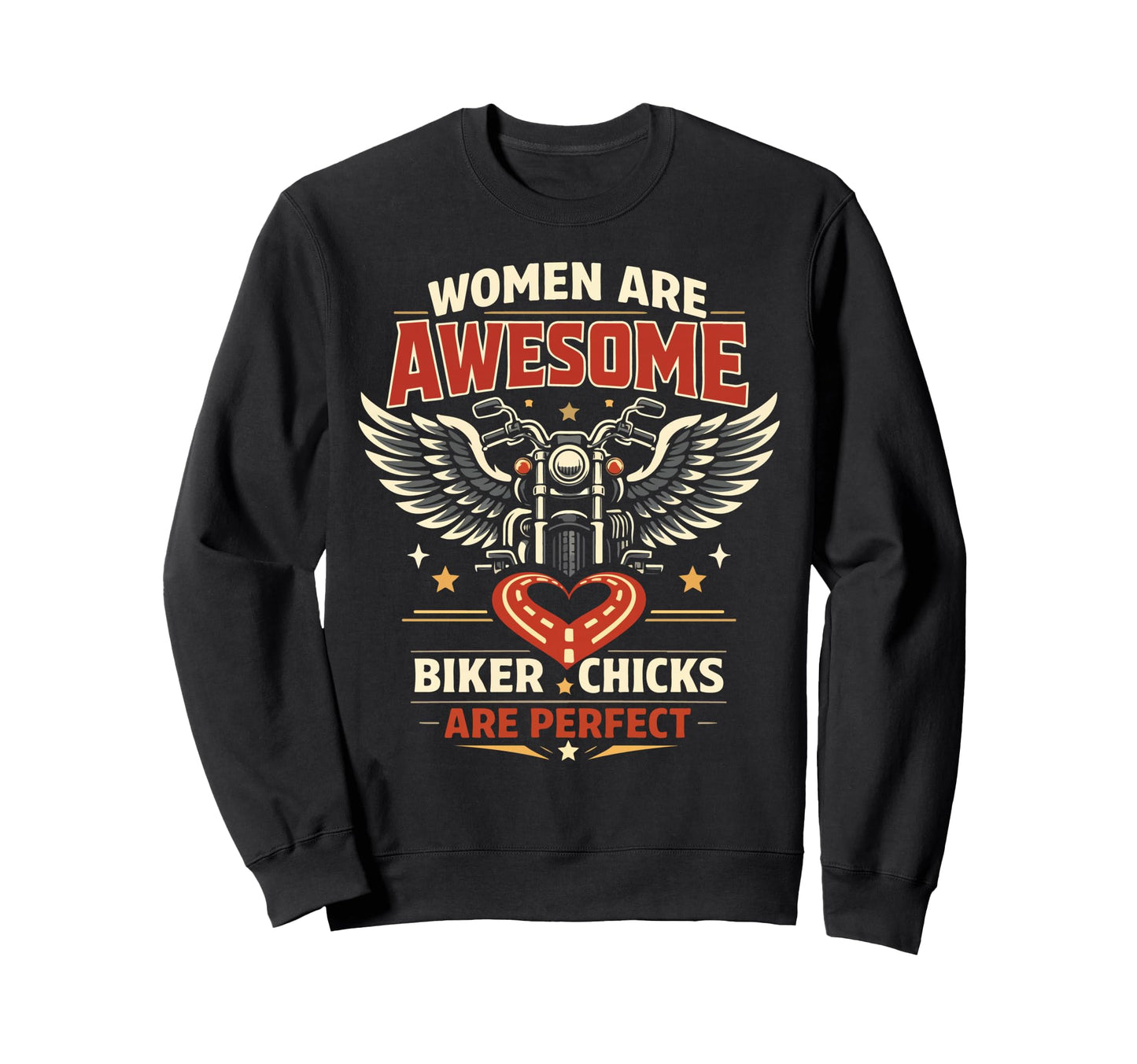 Motorcycle Biker Female Are Sweatshirt - Graphic Print for Adults - T-Shirt, Sweatshirt, Hoodie