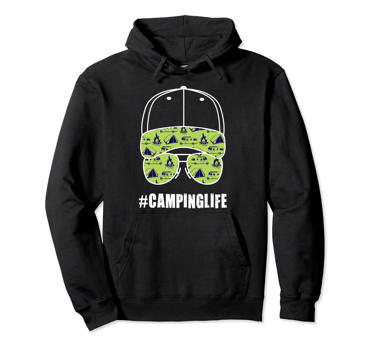 Camping Life Dad Father Camper Hat Hoodie - Fun Novelty Design Unisex - T-Shirt, Sweatshirt, Hoodie