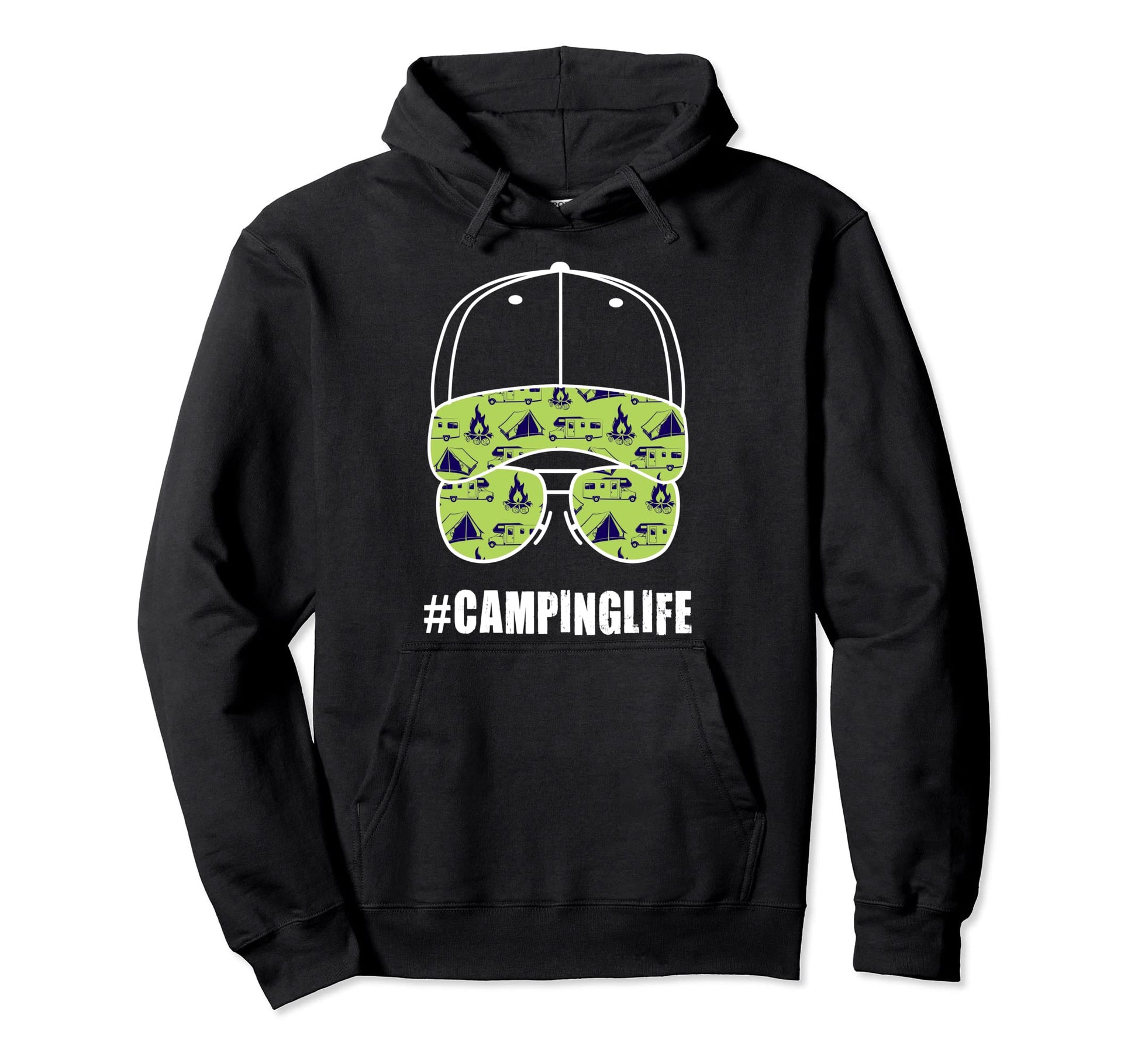 Camping Life Dad Father Camper Hat Hoodie - Fun Novelty Design Unisex - T-Shirt, Sweatshirt, Hoodie