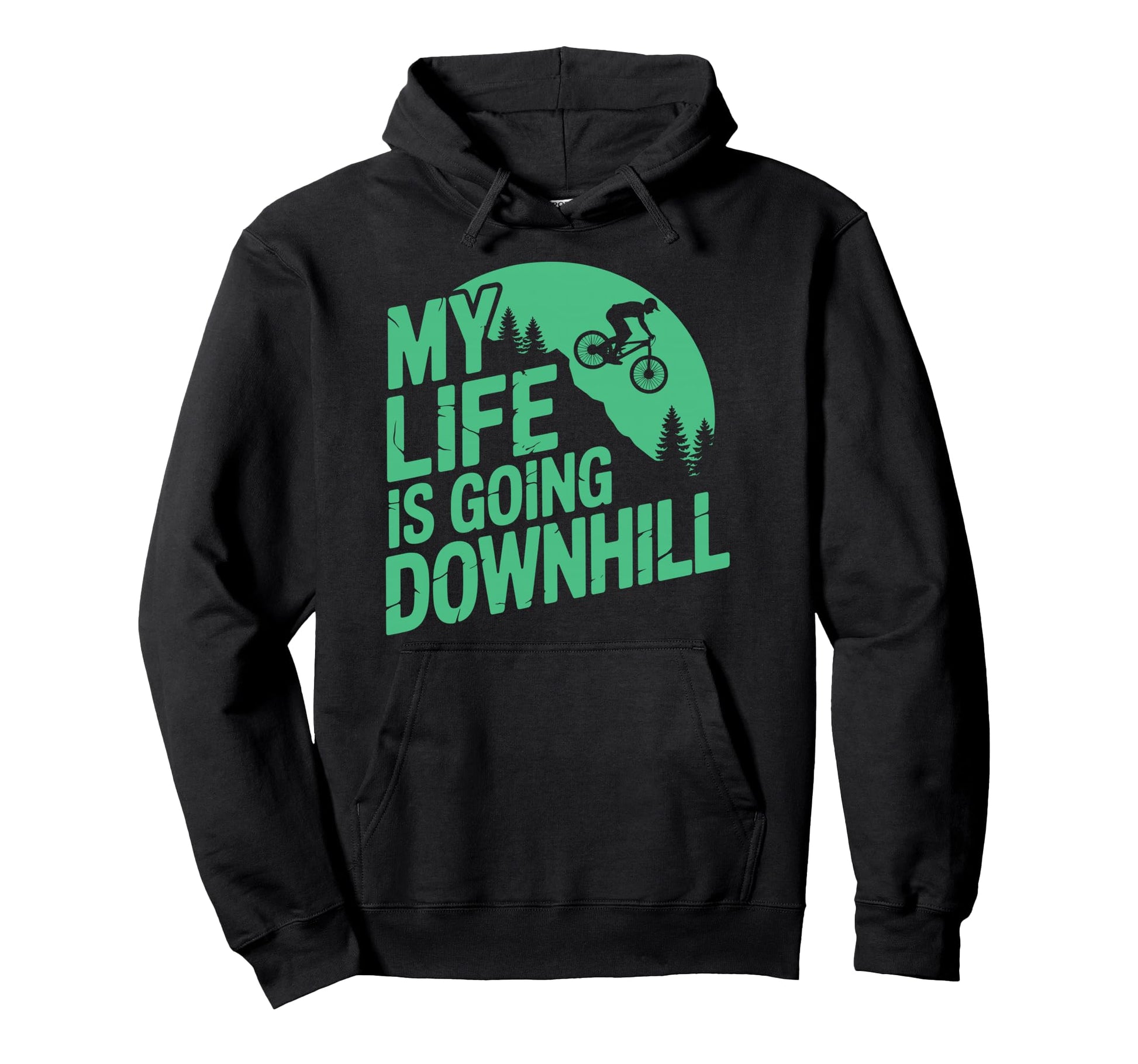 Downhill Mountain Bike Art Mtb Hoodie - Minimalist Print for Adults - T-Shirt, Sweatshirt, Hoodie