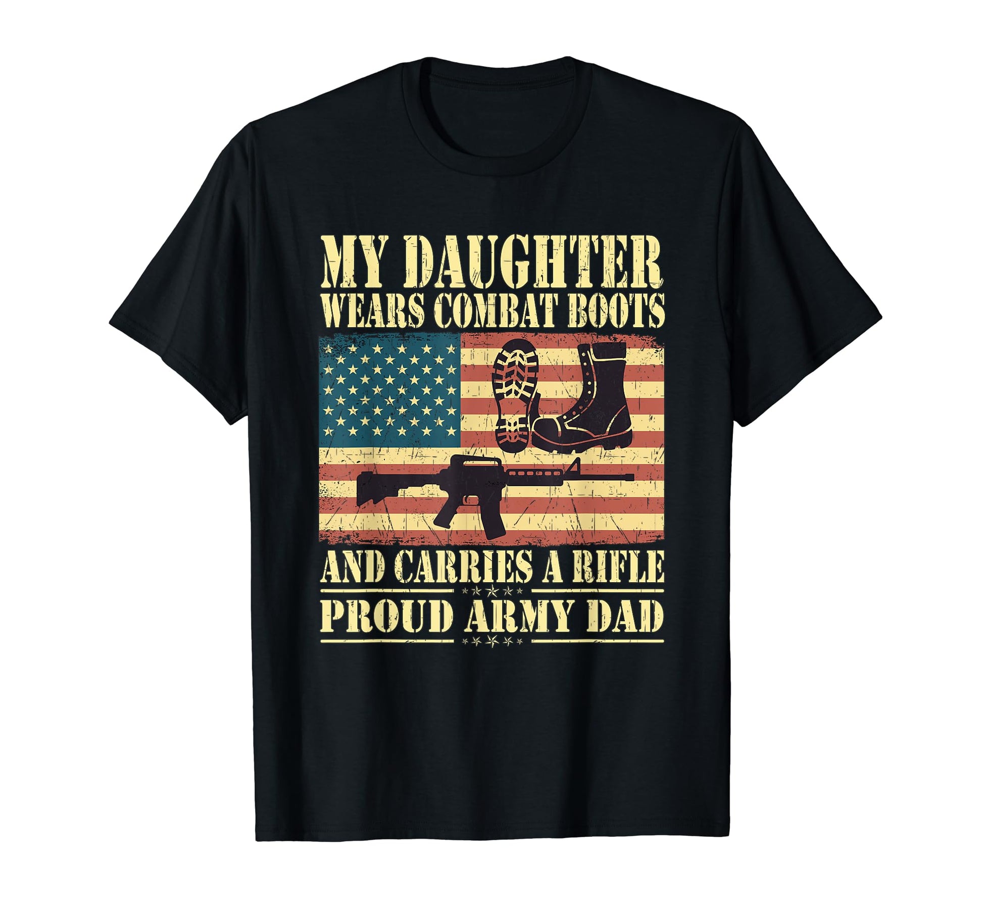 My Daughter Wears Combat Boots Proud T-Shirt - Trendy Graphic for Adults - T-Shirt, Sweatshirt, Hoodie