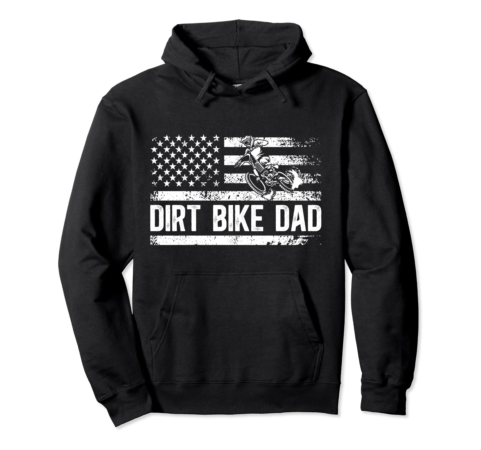 Dirt Bike Dad Us Flag Dad Dirt Biker Hoodie - Custom Art Print Unisex - T-Shirt, Sweatshirt, Hoodie