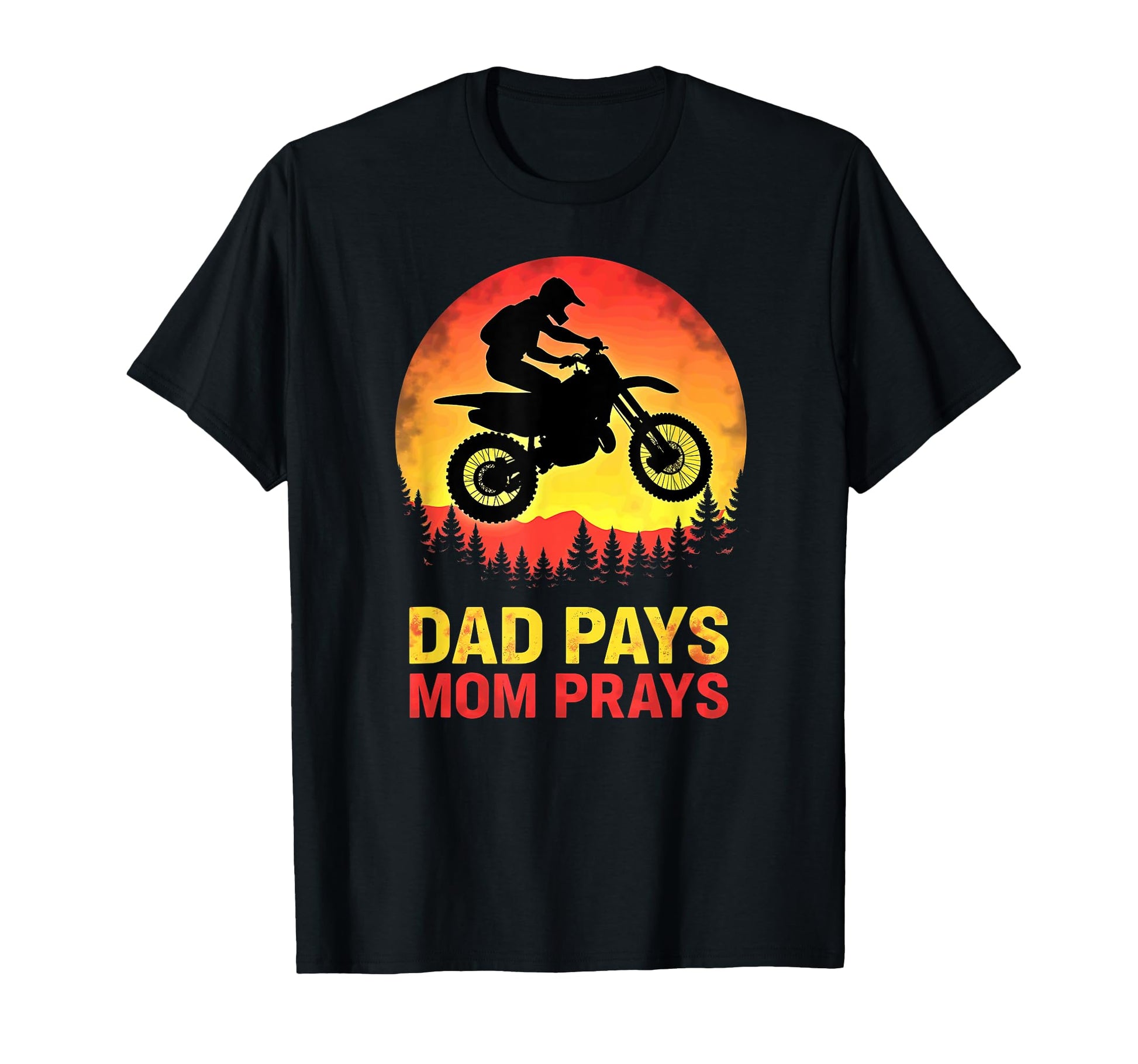 Dirt Bike Motocross Biker Dad Pays Mom T-Shirt - Minimalist Print Unisex - T-Shirt, Sweatshirt, Hoodie
