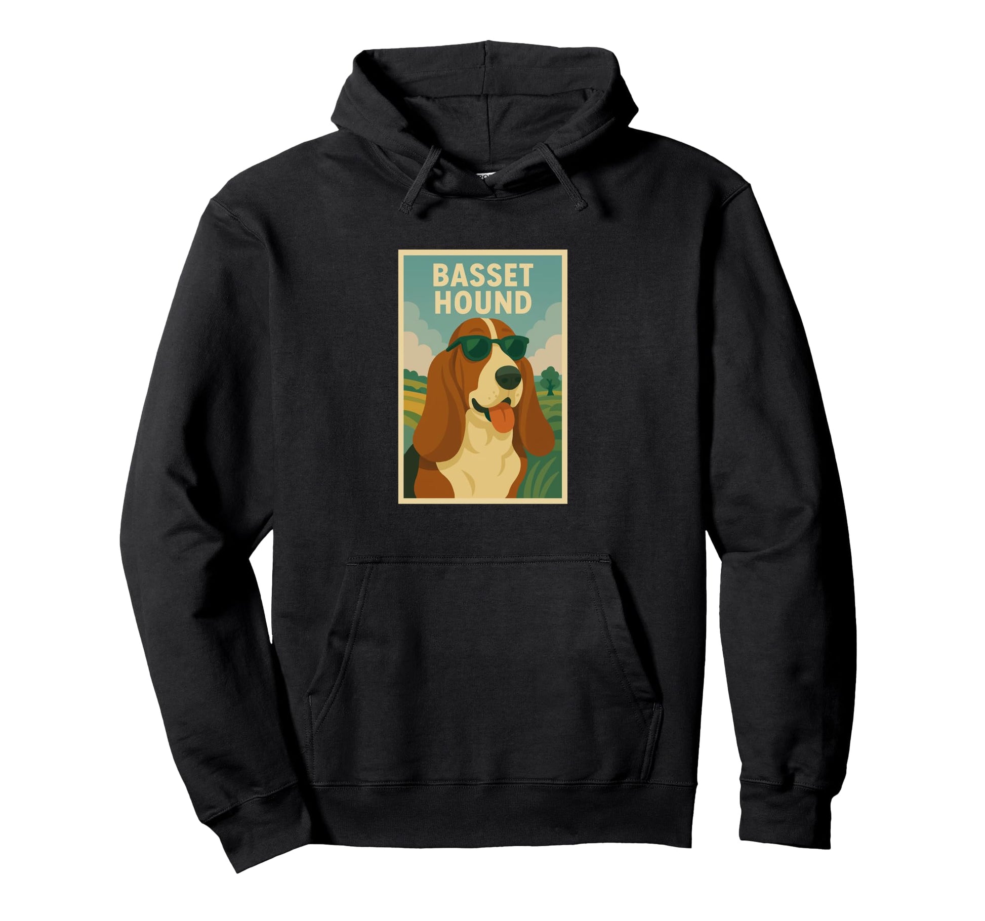 Basset Hound Art Minimalist Pop Art Hoodie - Trendy Graphic for Adults - T-Shirt, Sweatshirt, Hoodie