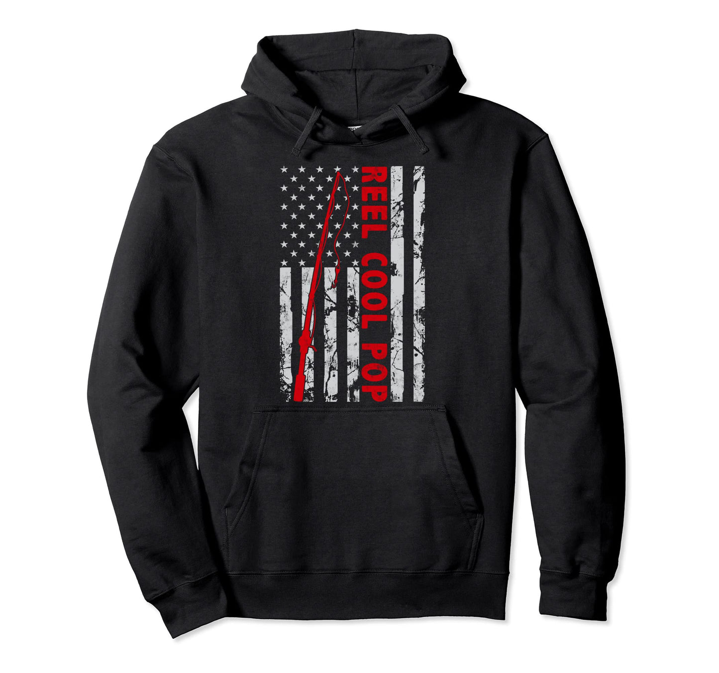 Reel Pop Fishing American Flag Gift Hoodie - Streetwear Style for Adults - T-Shirt, Sweatshirt, Hoodie