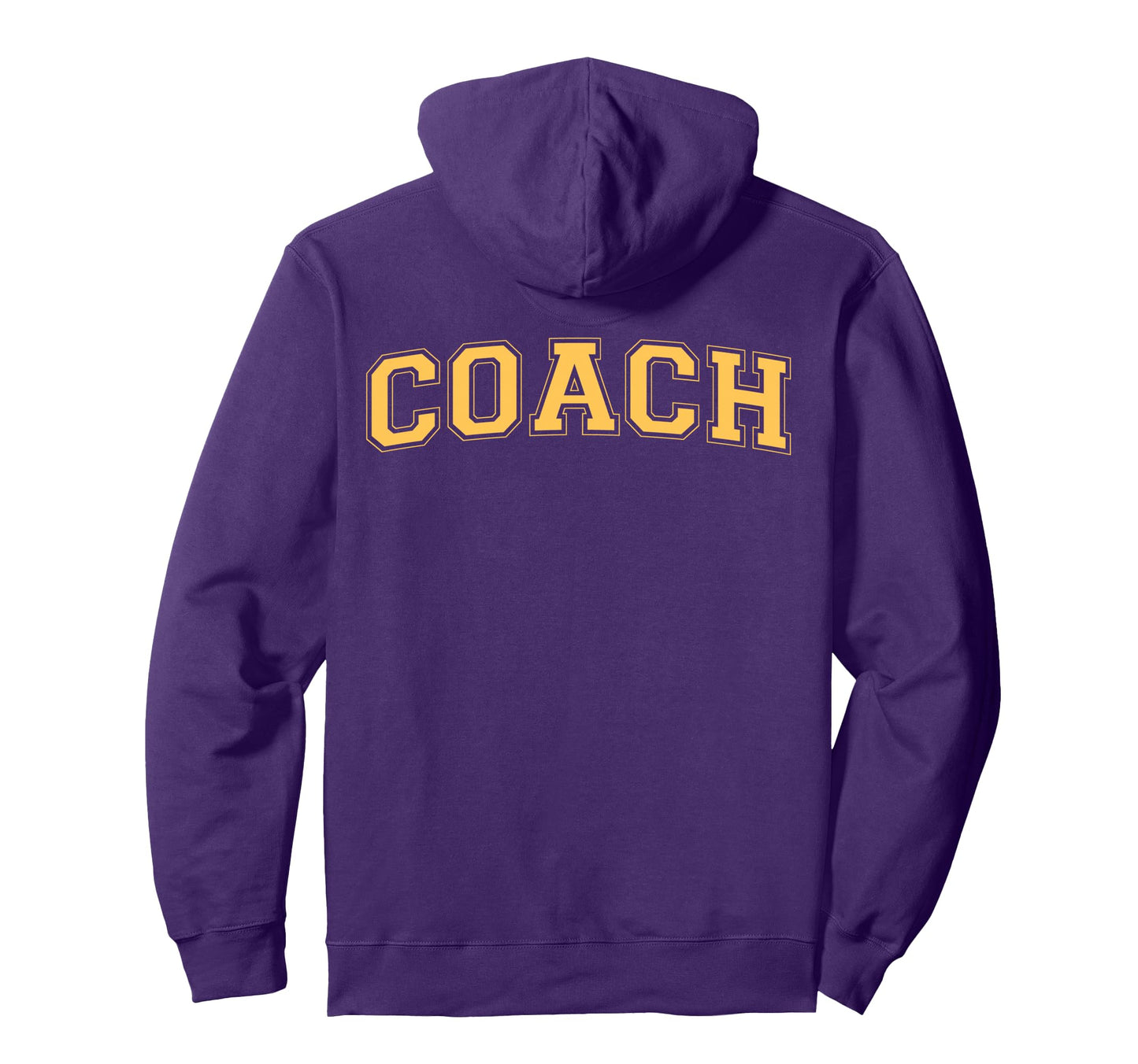 Coach Sports Trainer Yellow Back Hoodie - Minimalist Print Unisex - T-Shirt, Sweatshirt, Hoodie