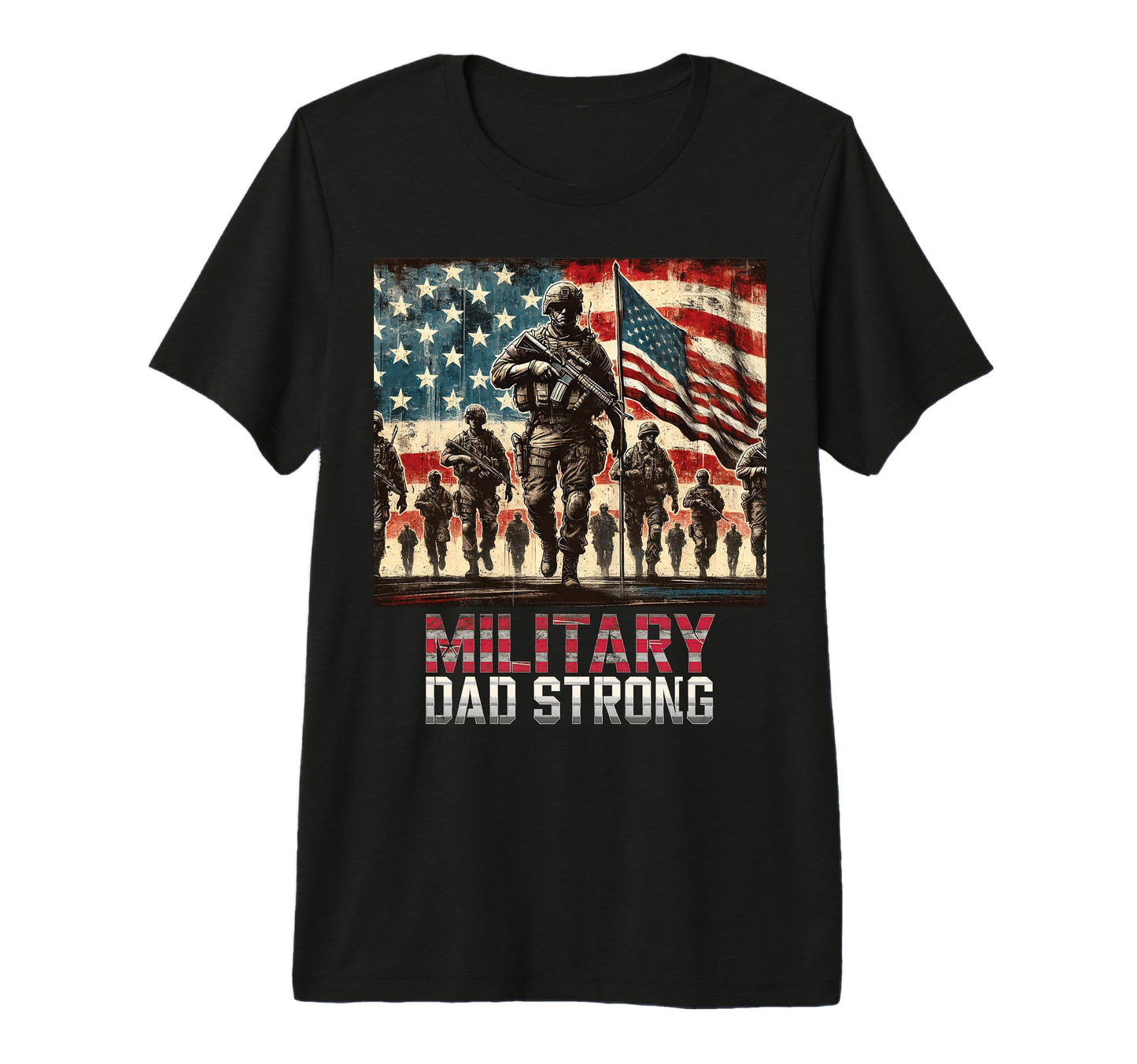 Military Dad Strong Honor Brave Memorial T-Shirt - Minimalist Print Unisex - T-Shirt, Sweatshirt, Hoodie