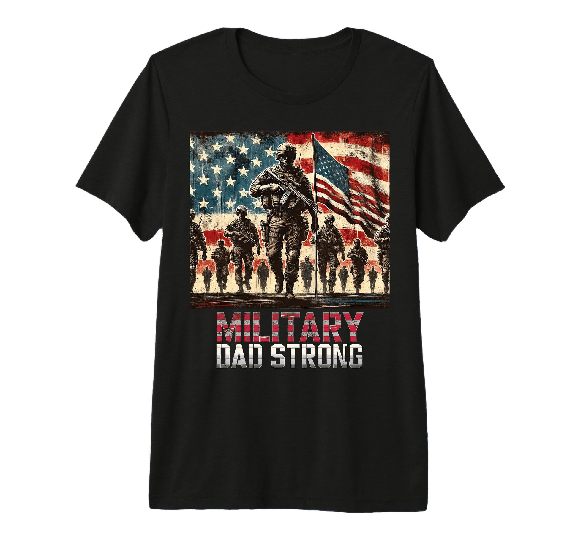 Military Dad Strong Honor Brave Memorial T-Shirt - Minimalist Print Unisex - T-Shirt, Sweatshirt, Hoodie
