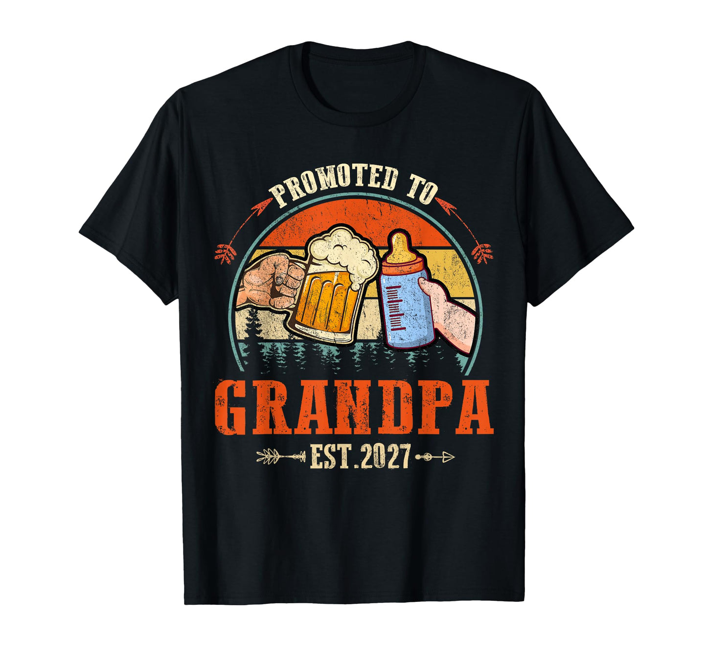 Promoted To Grandpa 2027 Funny New T-Shirt - Graphic Print Men Women - T-Shirt, Sweatshirt, Hoodie