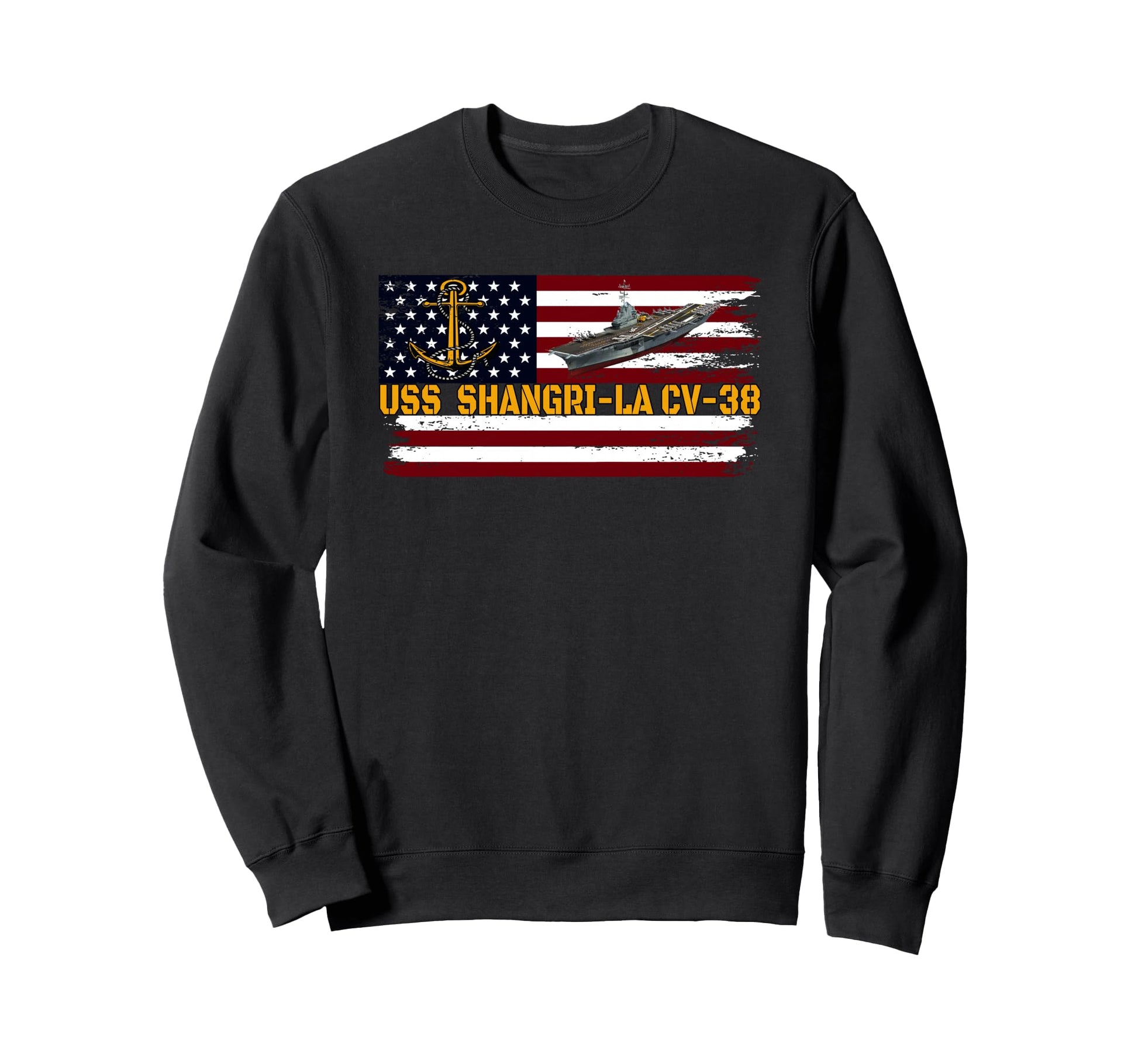 Aircraft Carrier Uss Shangri La Cv Sweatshirt - Trendy Graphic Men Women - T-Shirt, Sweatshirt, Hoodie