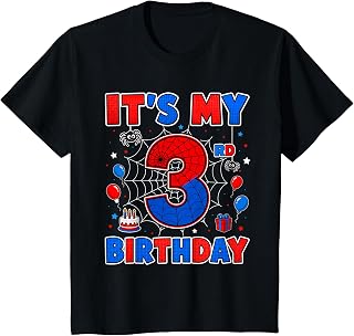 Kids It's My 3rd Birthday Boy Spider Web Theme Party 3 Year Old T-Shirt Unisex T-shirt, Sweatshirt, Hoodie, Long Sleeve Tee - T-Shirt, Sweatshirt, Hoodie