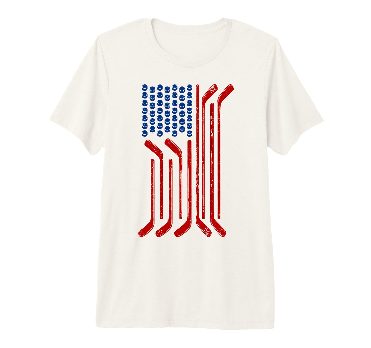 Usa Flag American Ice Hockey Patriotic T-Shirt - Fun Novelty Design Unisex - T-Shirt, Sweatshirt, Hoodie