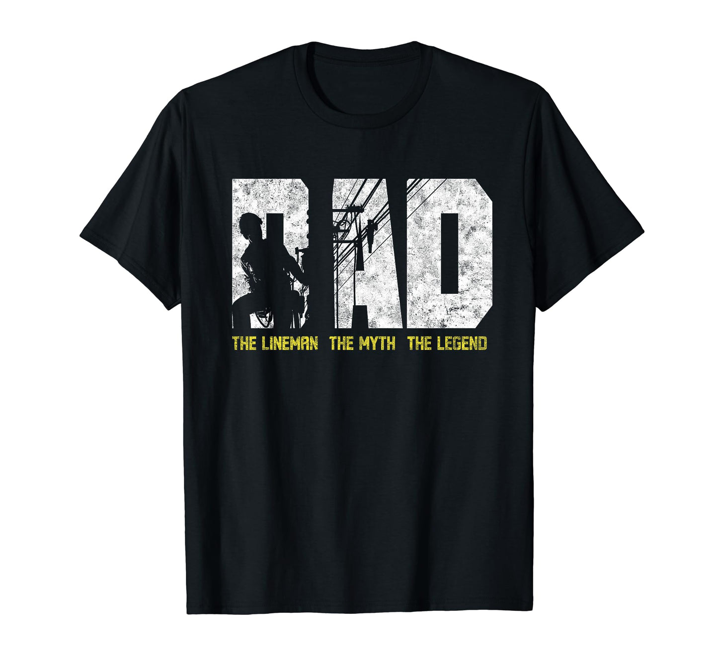 Dad Lineman Myth Legend Fathers Day T-Shirt - Aesthetic Graphic Men Women - T-Shirt, Sweatshirt, Hoodie