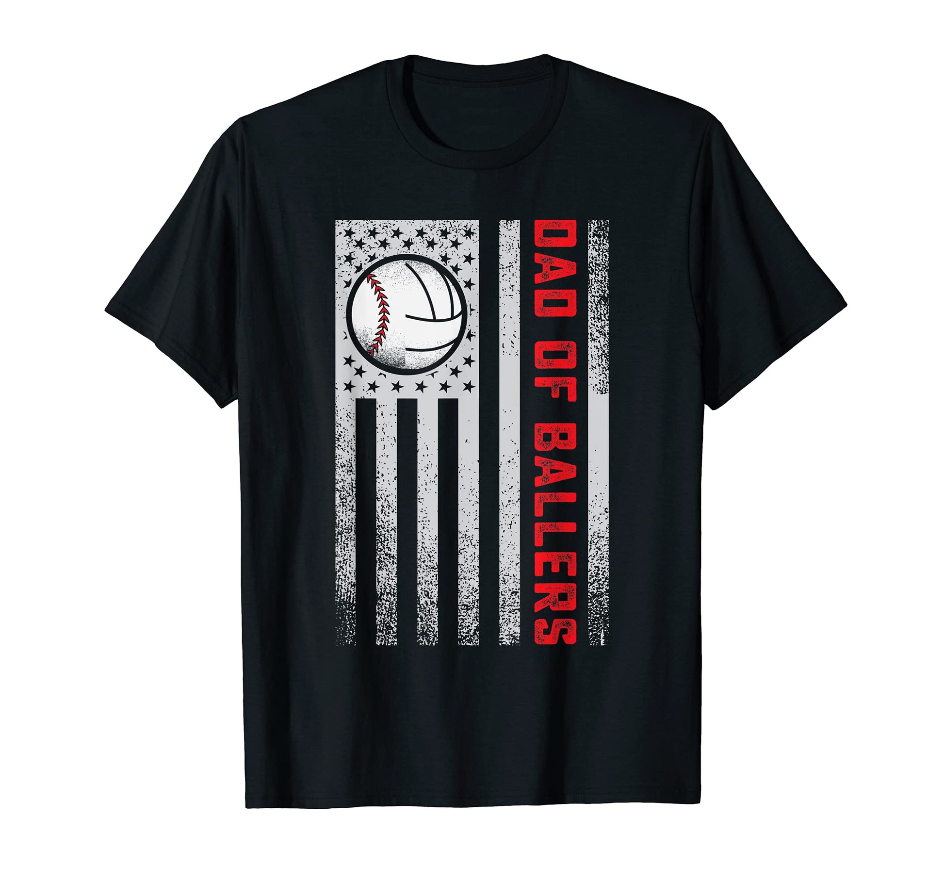 American Flag Dad Ballers Volleyball T-Shirt - Novelty Apparel for Adults - T-Shirt, Sweatshirt, Hoodie