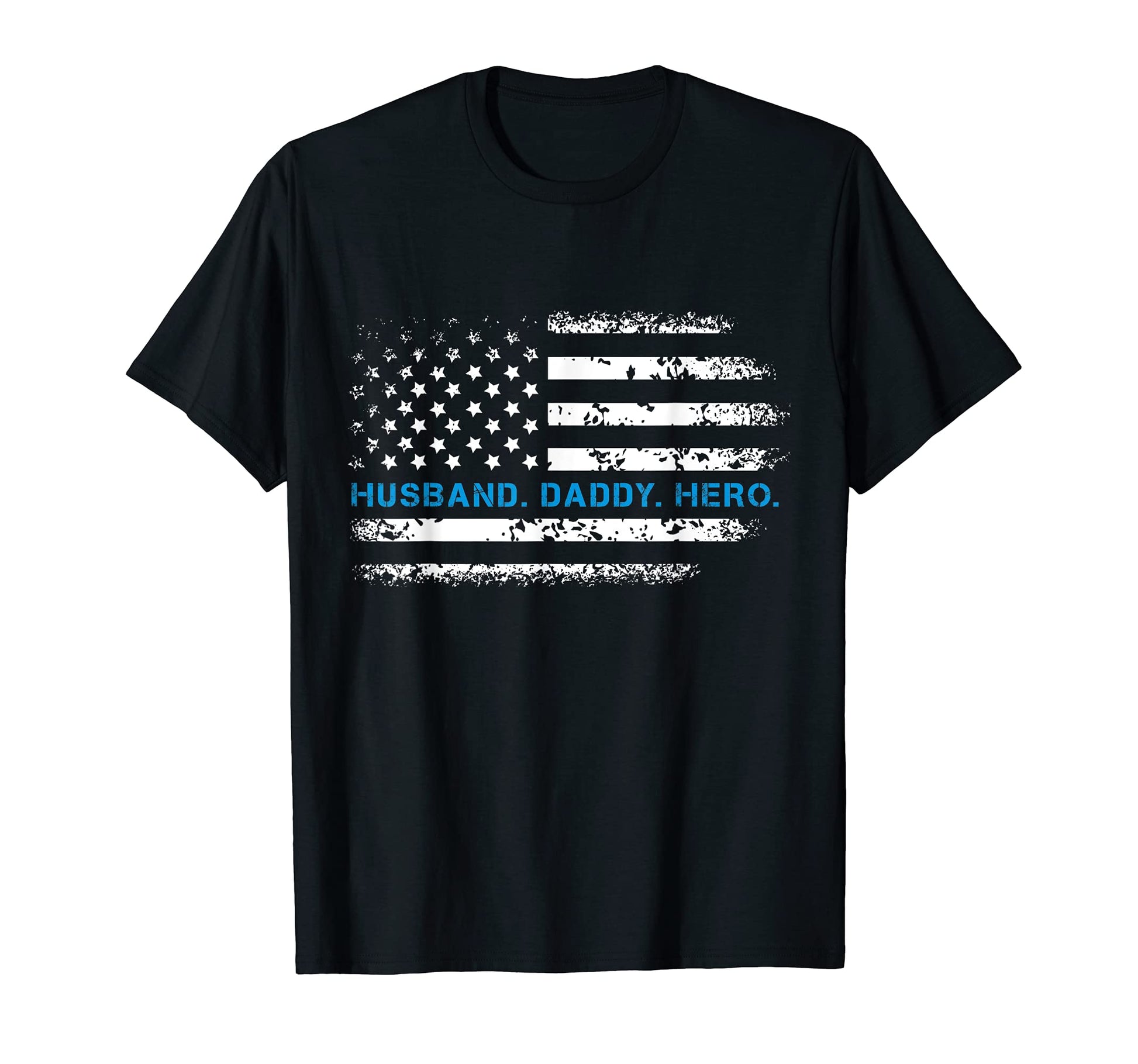 Mens Husband Daddy Hero Thin Blue T-Shirt - Aesthetic Graphic Men Women - T-Shirt, Sweatshirt, Hoodie