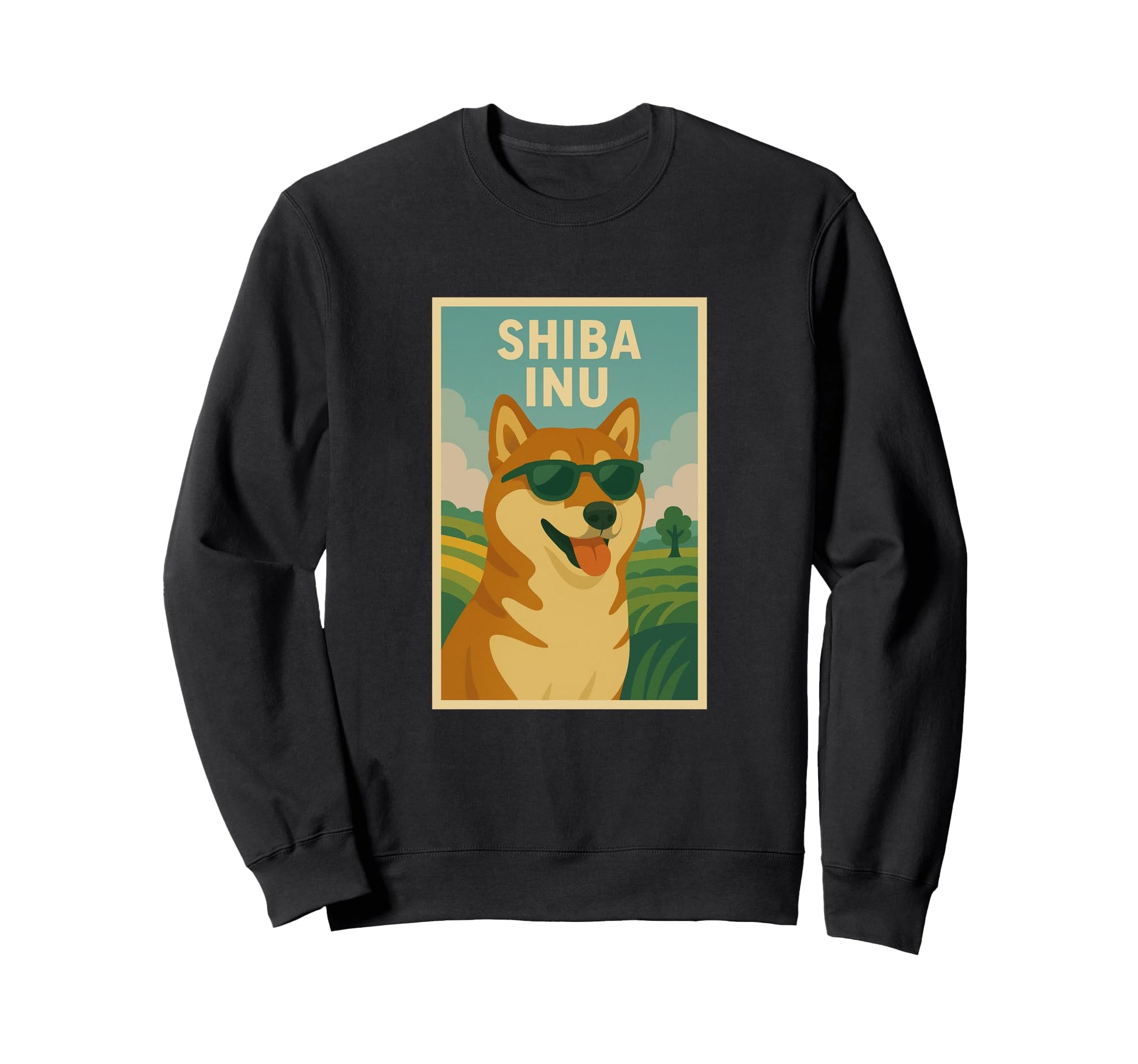 Shiba Inu Art Minimalist Pop Art Sweatshirt - Graphic Print for Adults - T-Shirt, Sweatshirt, Hoodie