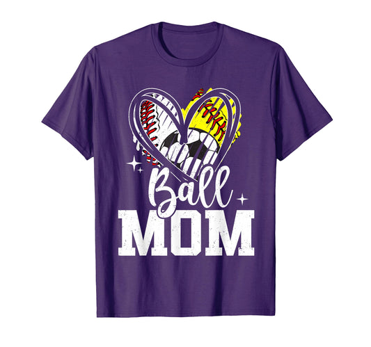 Ball Mom Baseball Softball Soccer Mom T-Shirt - Minimalist Print Unisex - T-Shirt, Sweatshirt, Hoodie
