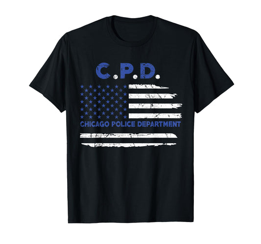 Chicago Police Officer American T-Shirt - Casual Everyday Wear for Adults - T-Shirt, Sweatshirt, Hoodie