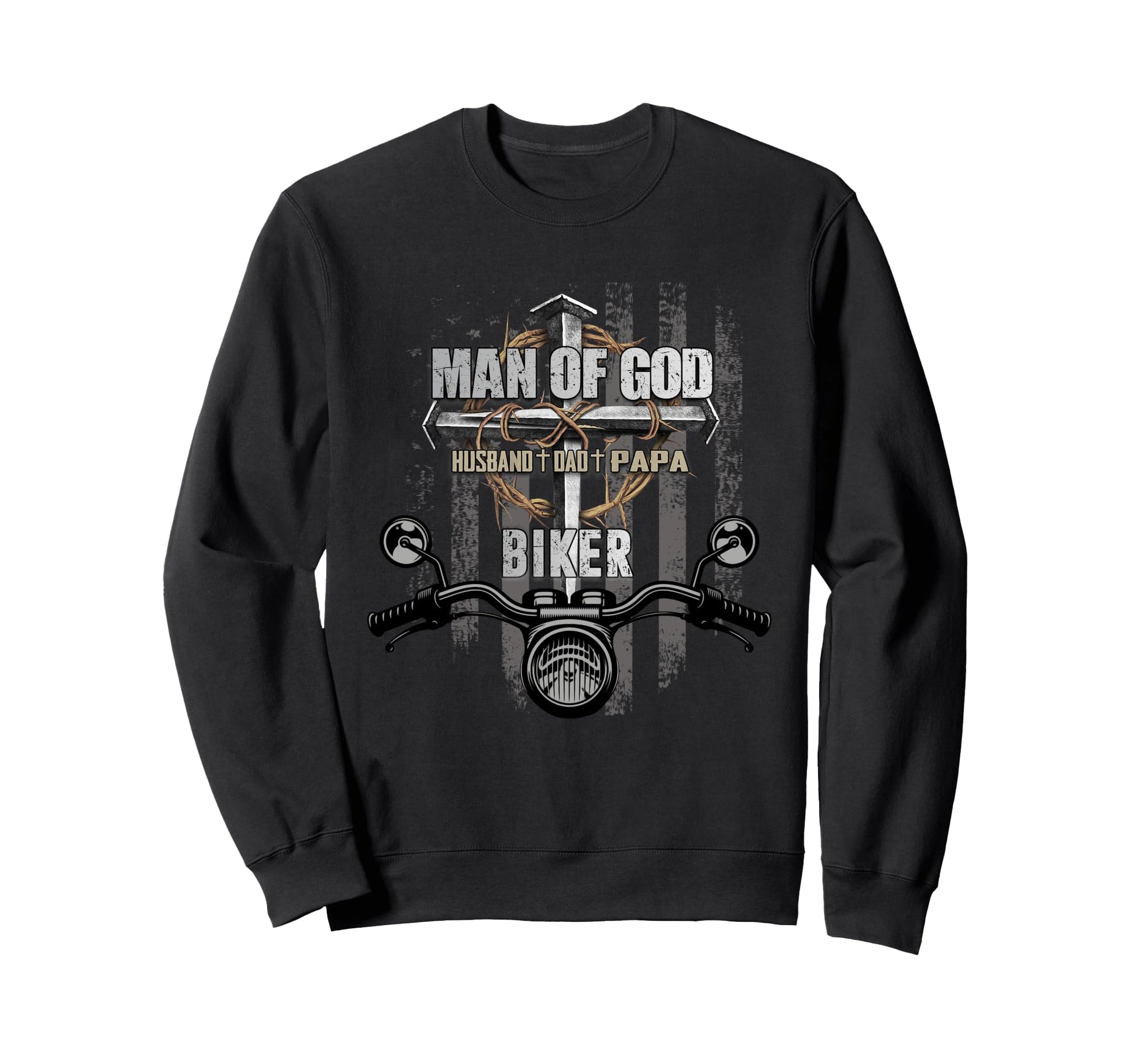 God Husband Dad Papa Biker Christian Sweatshirt - Trendy Graphic Unisex - T-Shirt, Sweatshirt, Hoodie