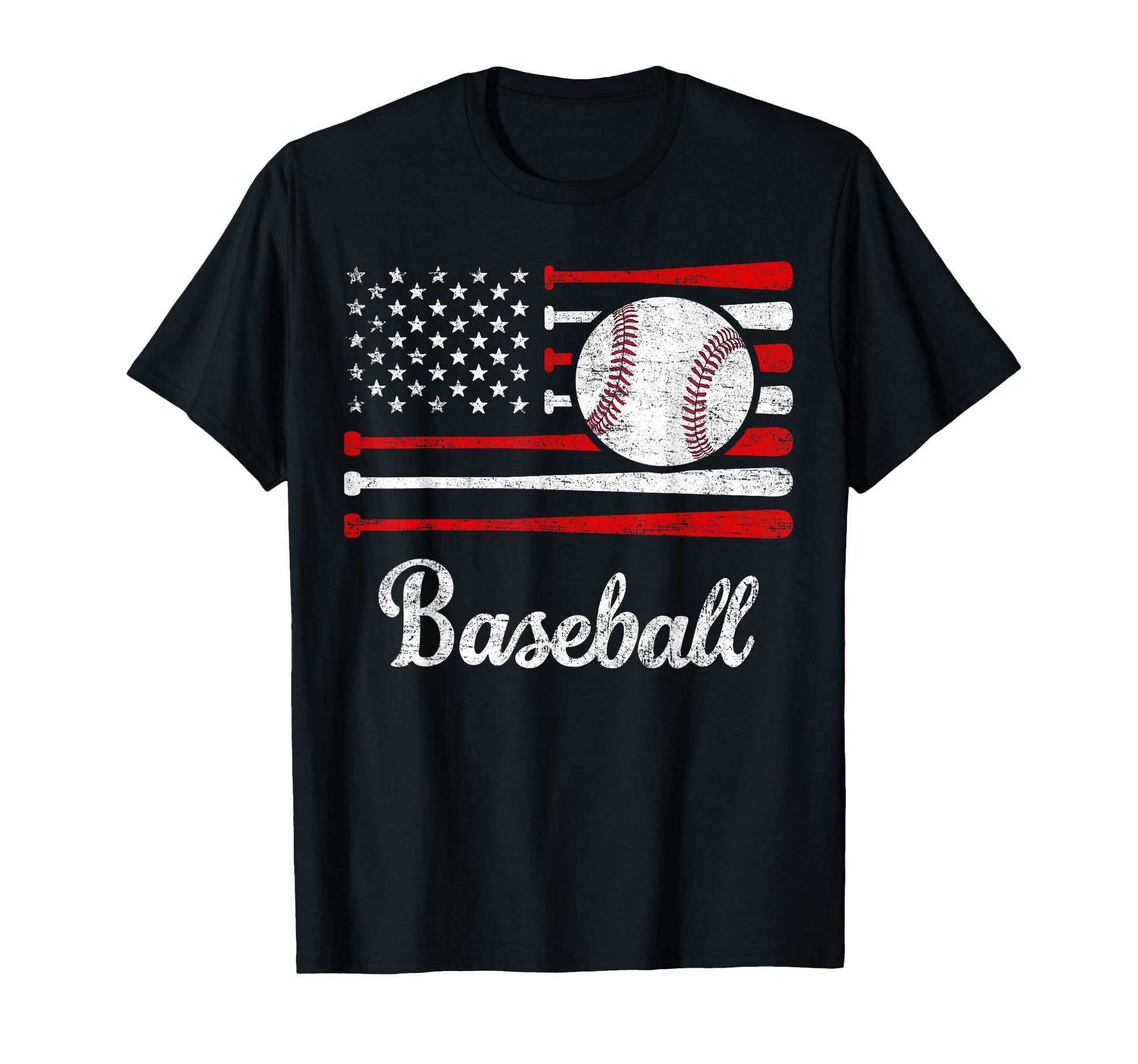 American Flag Baseball Flag Dad Mom T-Shirt - Minimalist Print for Adults - T-Shirt, Sweatshirt, Hoodie