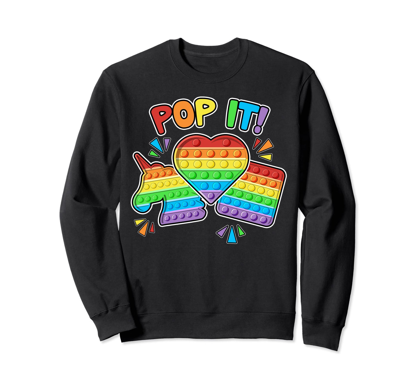 Pop It Fidget Toy Colorful Pop It Sweatshirt - Minimalist Print for Adults - T-Shirt, Sweatshirt, Hoodie